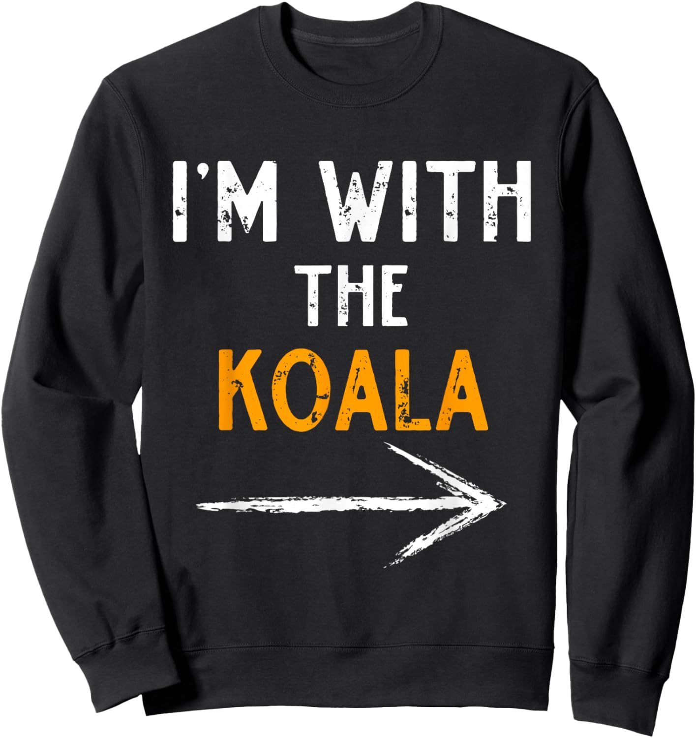 I’m with The Koala Funny Halloween Matching Couple Costume Sweatshirt - Sweatshirt | Black