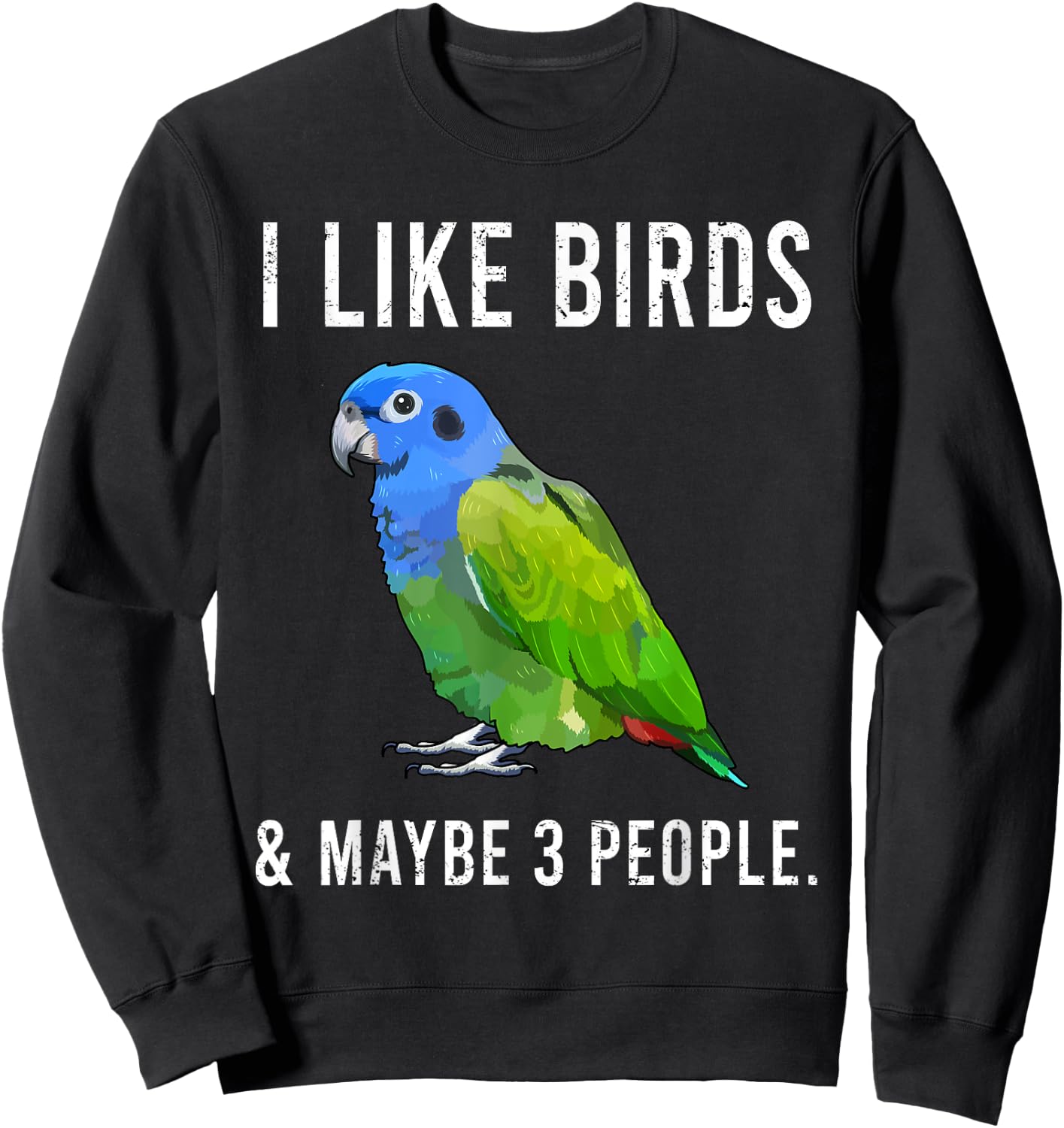Funny I Like Pionus Birds And Maybe 3 People Sweatshirt - Sweatshirt | Black
