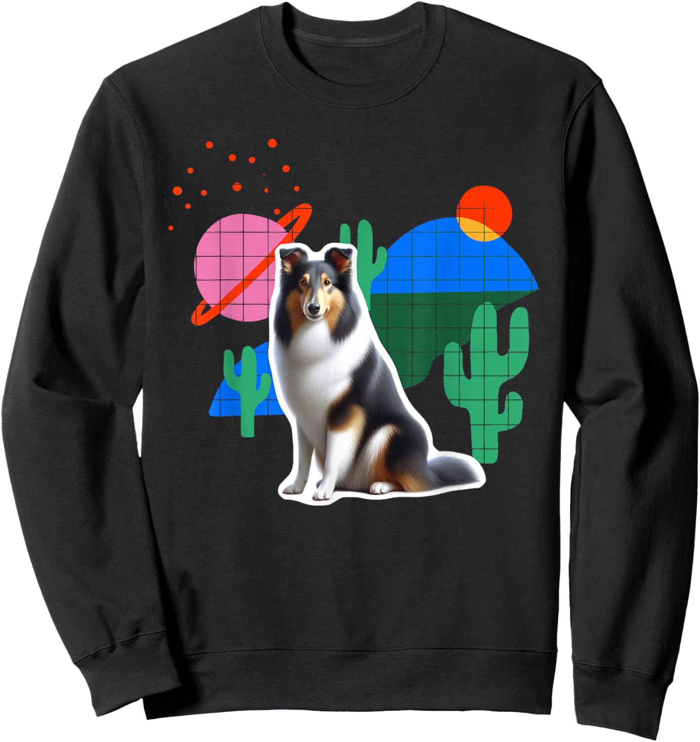 Collie Desert Design Dog Women Kids Sweatshirt - Sweatshirt | Black