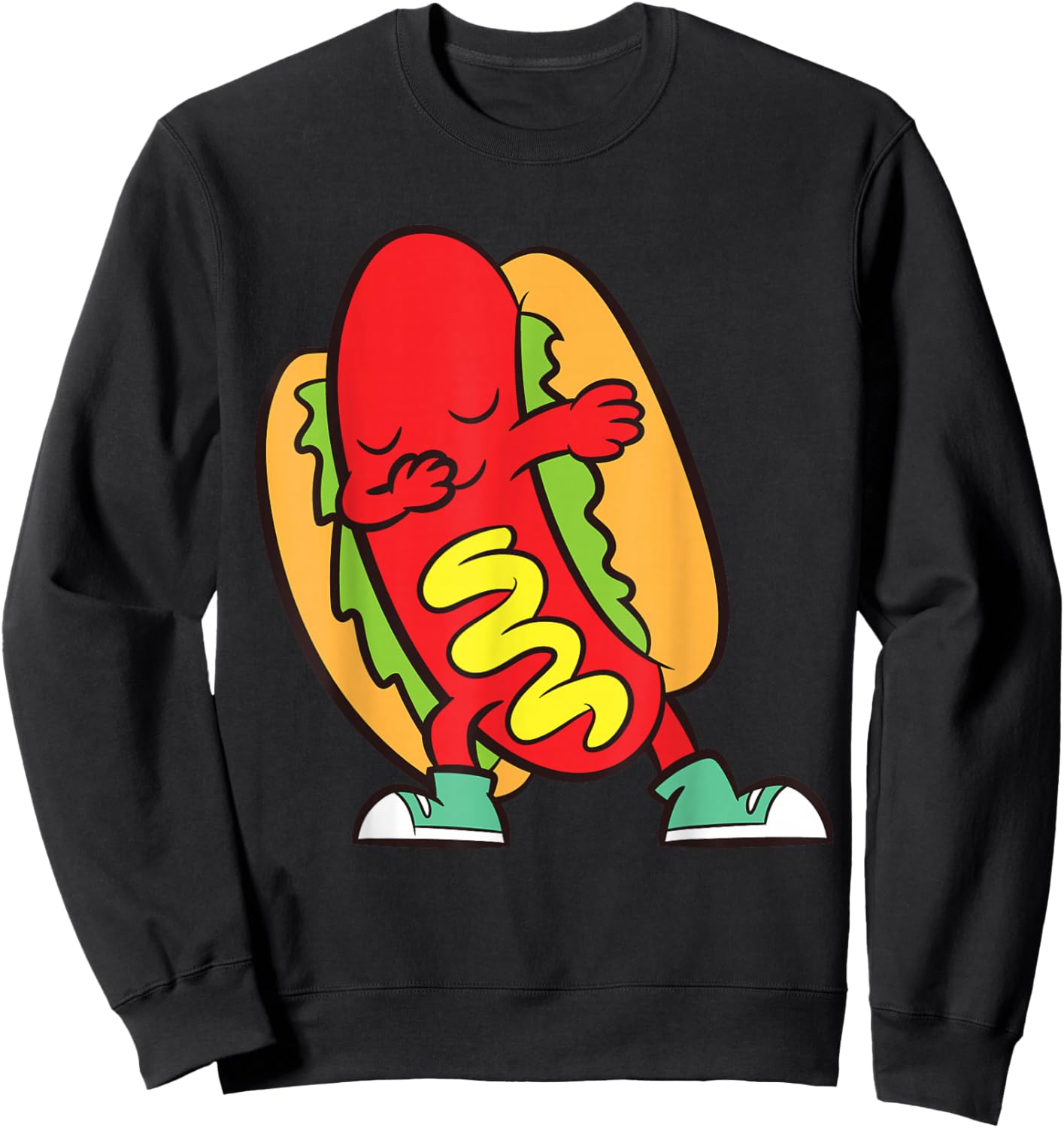 Dabbing Hotdog Cute Dabbing Hot Dog Men Women Girls Kids Sweatshirt - Sweatshirt | Black