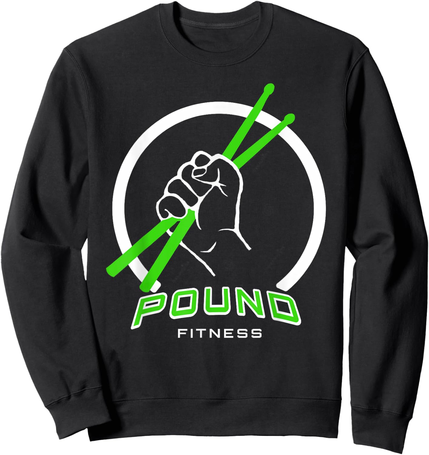 Pound Fitness with Drumsticks Graphic Sweatshirt - Sweatshirt | Black