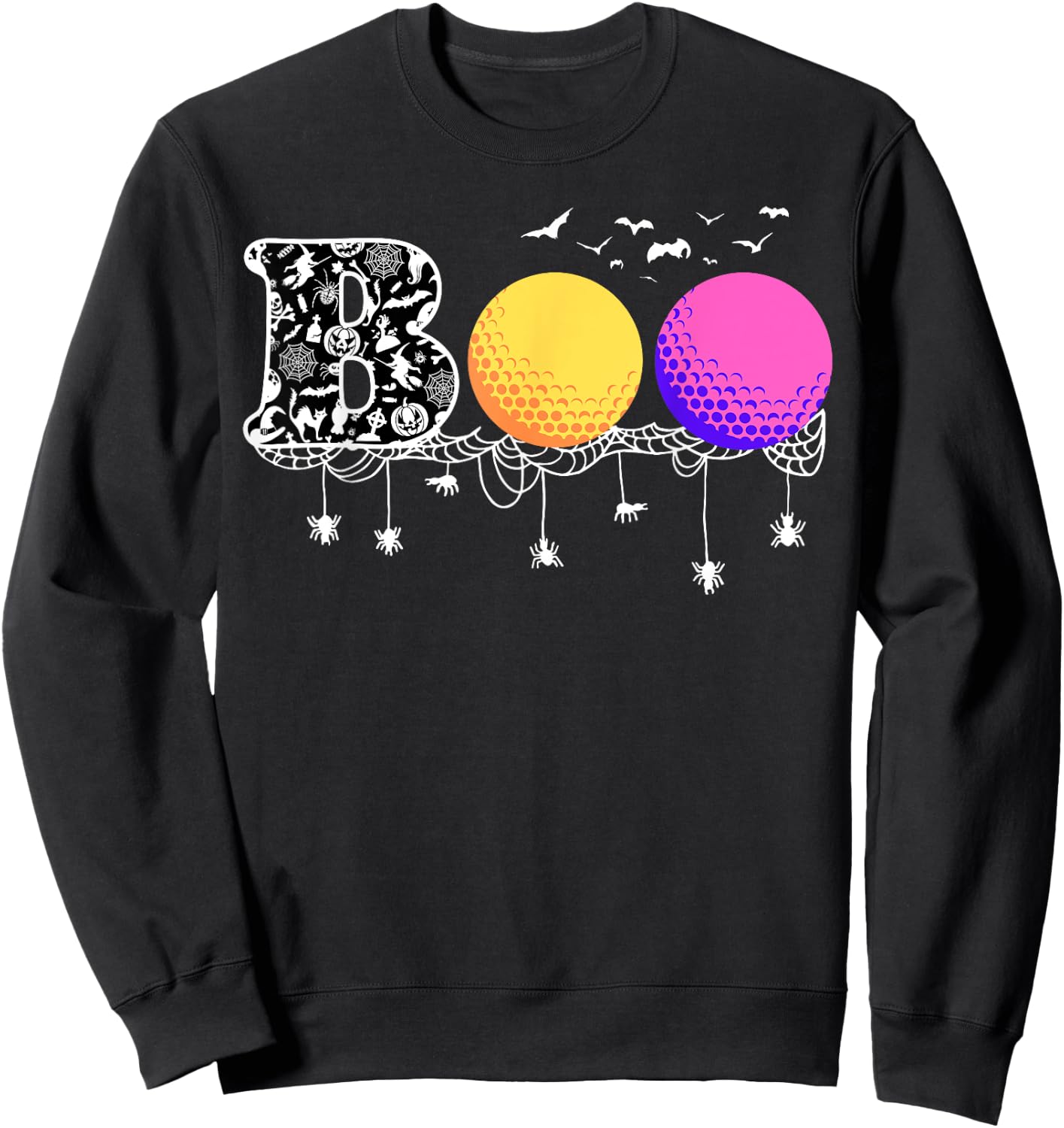 Boo Golf Funny Halloween Golfing Sports Lover Sweatshirt - Sweatshirt | Black