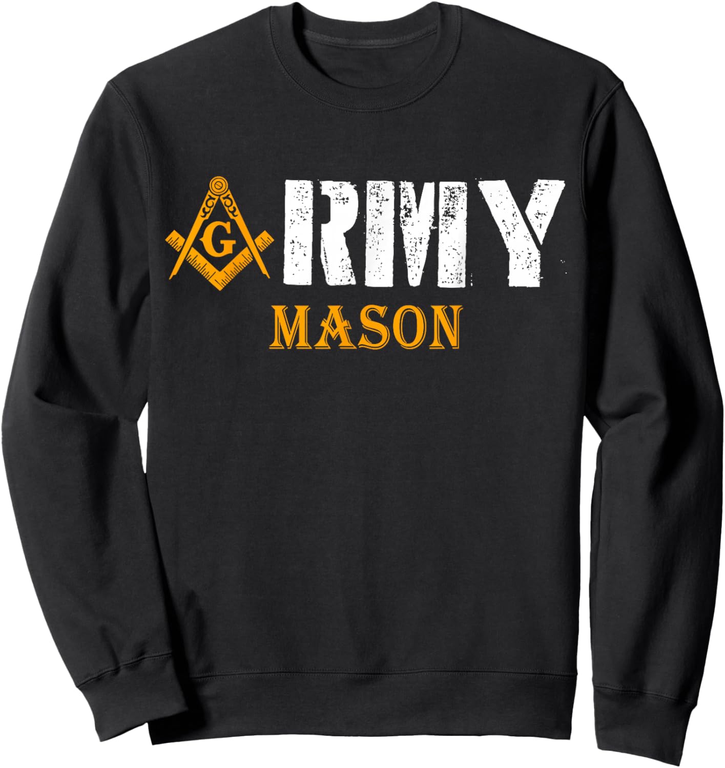 Freemason Army Compass & Square Masonic Symbol Vintage Sweatshirt - Sweatshirt | Black