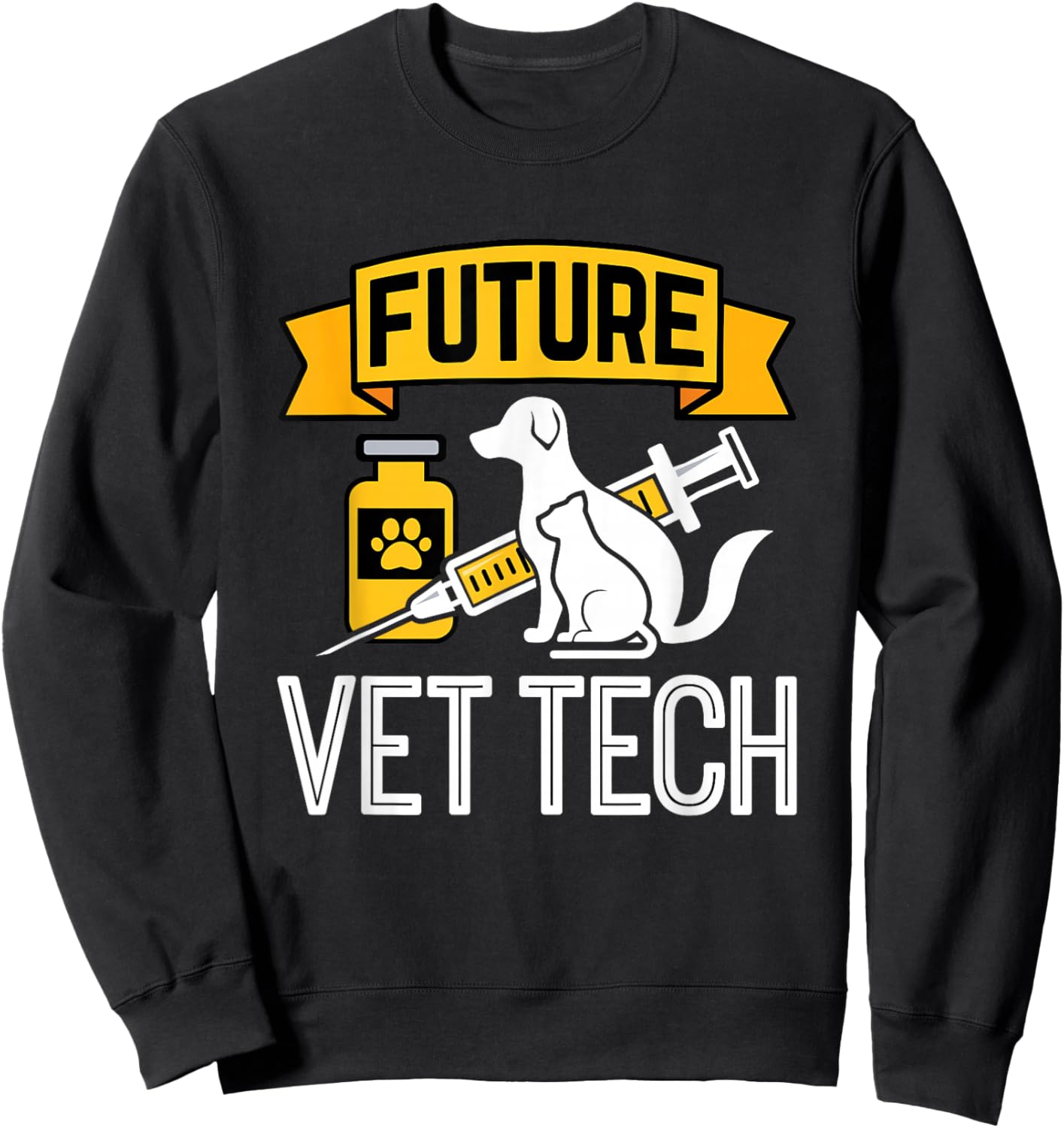 Future Vet Tech Veterinary Technician Sweatshirt - Sweatshirt | Black