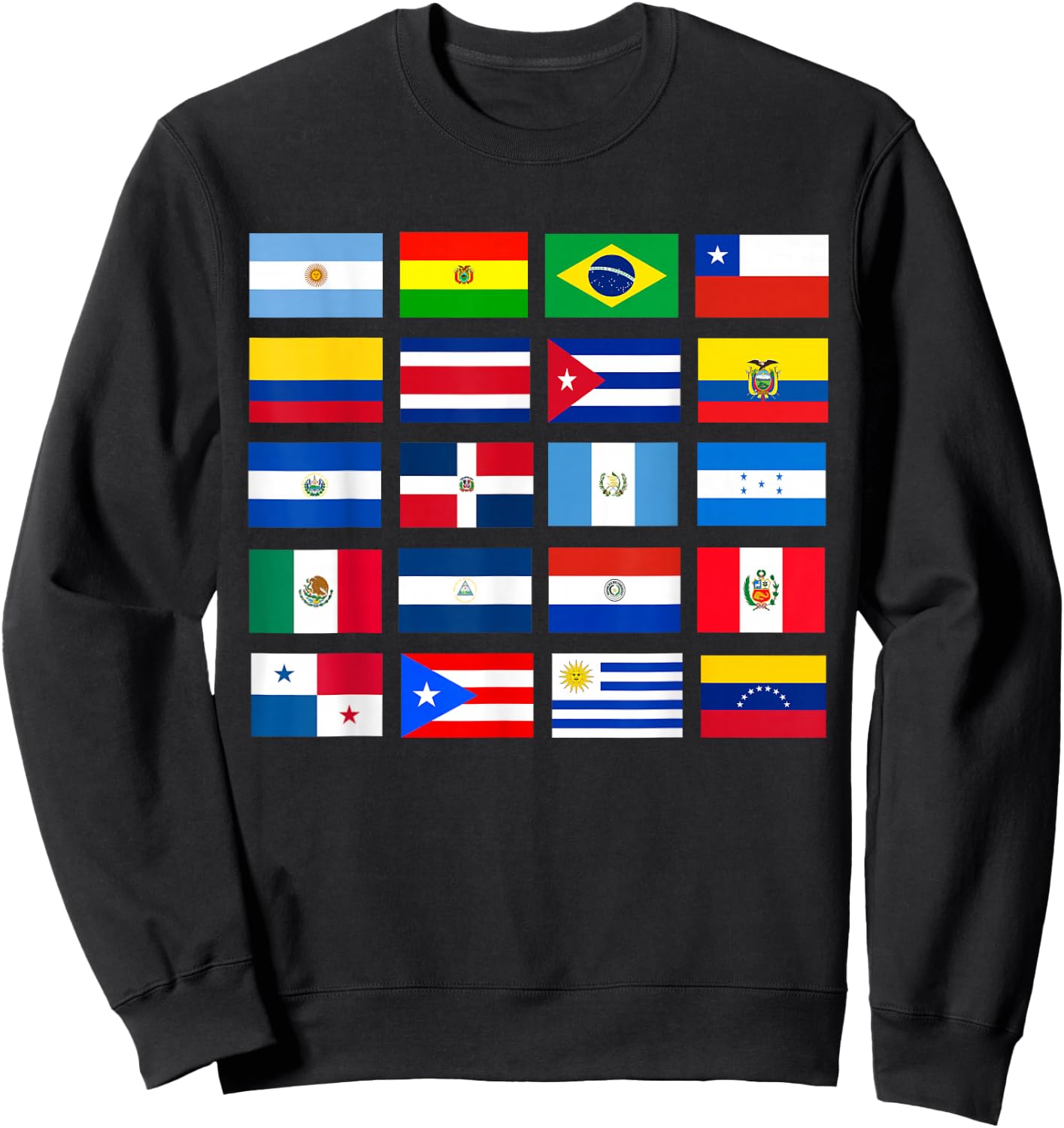 Latin American Flags Hispanic Heritage Month Sweatshirt - Sweatshirt | Black
