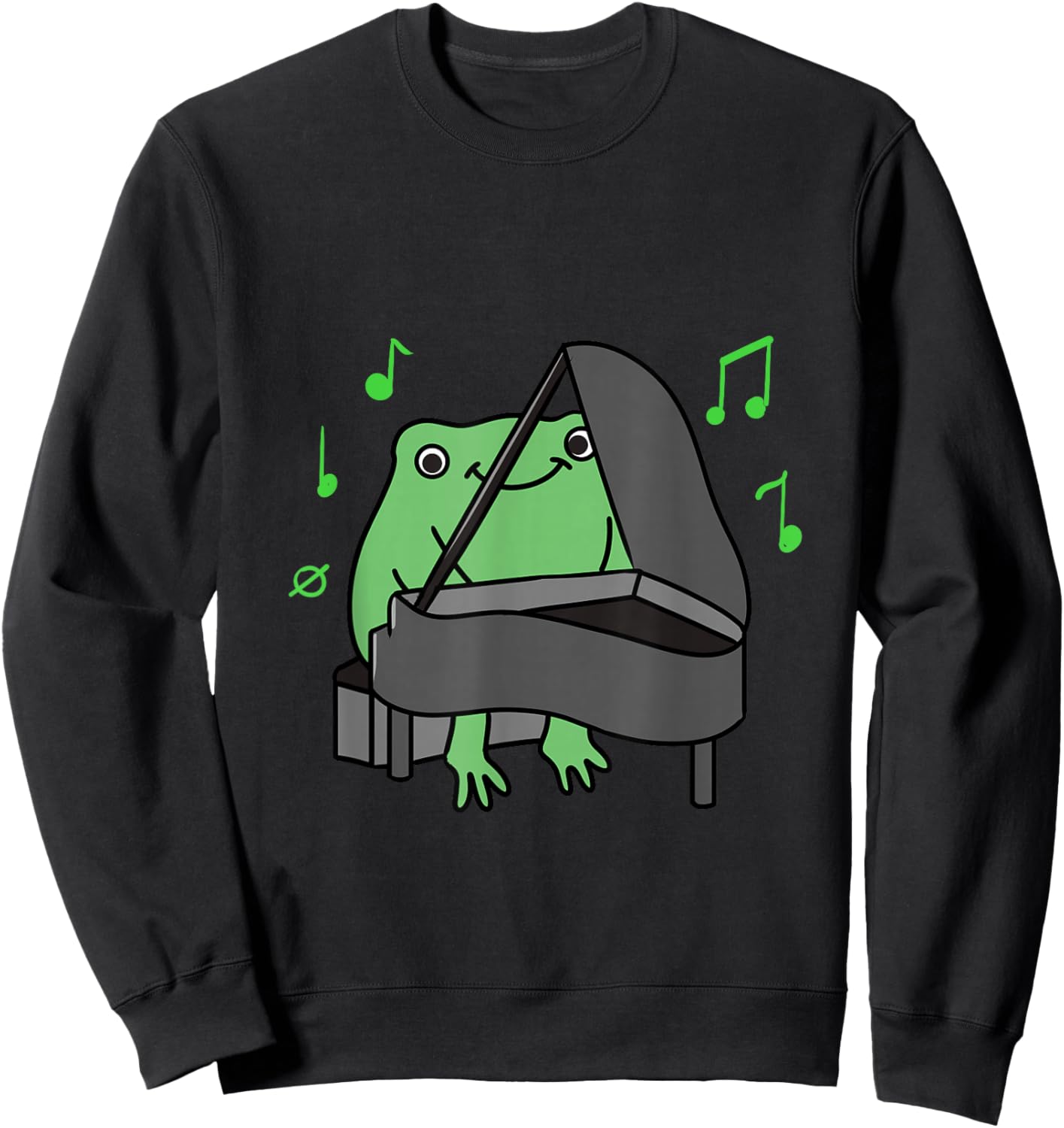 Frog Playing Piano Sweatshirt - Sweatshirt | Black
