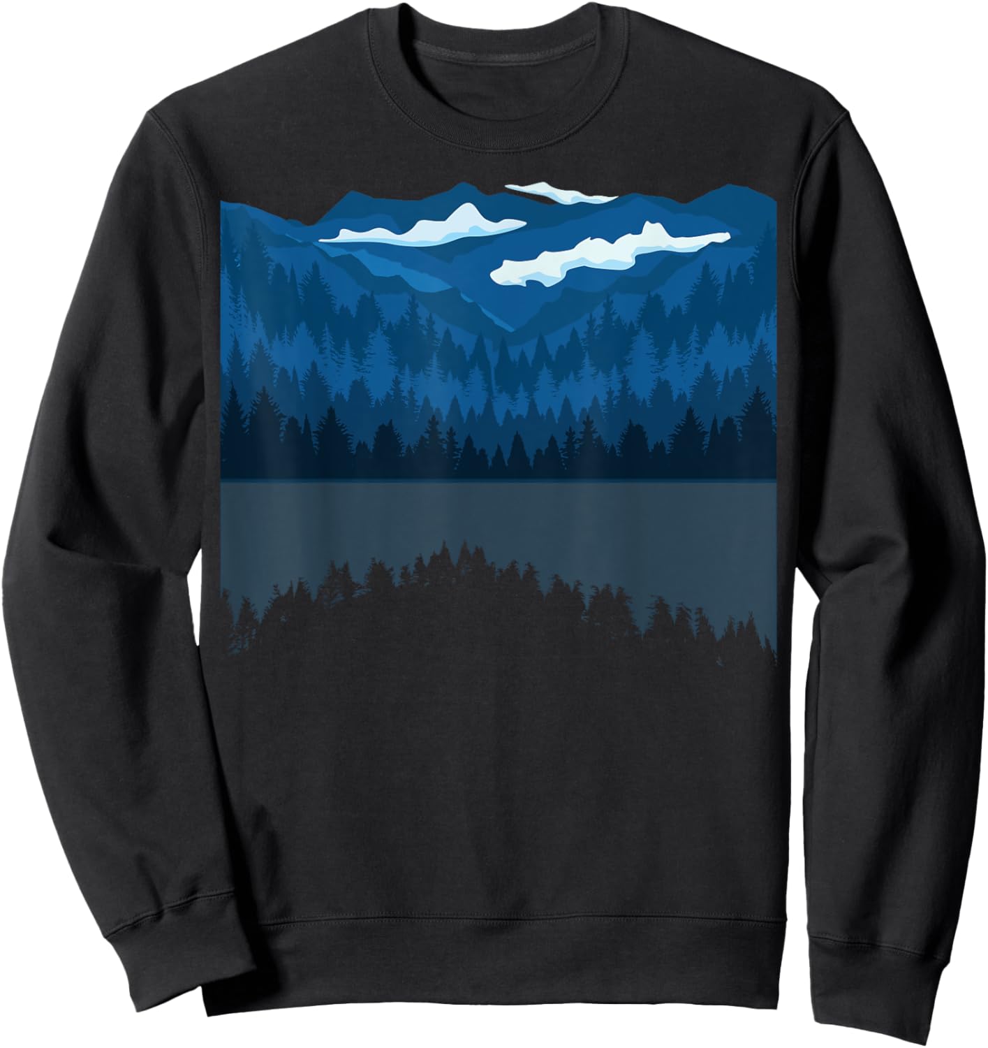 Nature Trees and Forest at mountain lake Sweatshirt - Sweatshirt | Black