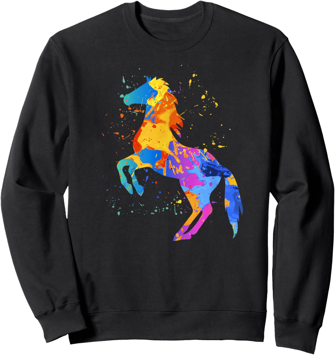 Horse Lover Clothing - Girls Women Horse Graphic Sweatshirt - Sweatshirt | Black