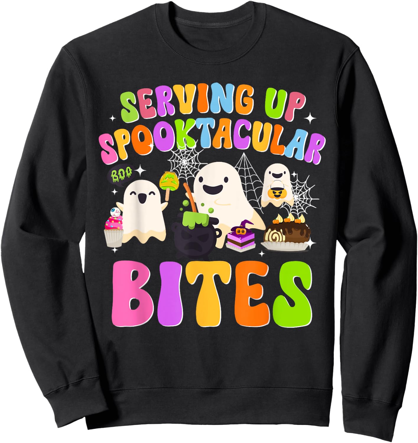 Spooky Lunch Lady Halloween School Cafeteria Worker Funny Sweatshirt - Sweatshirt | Black