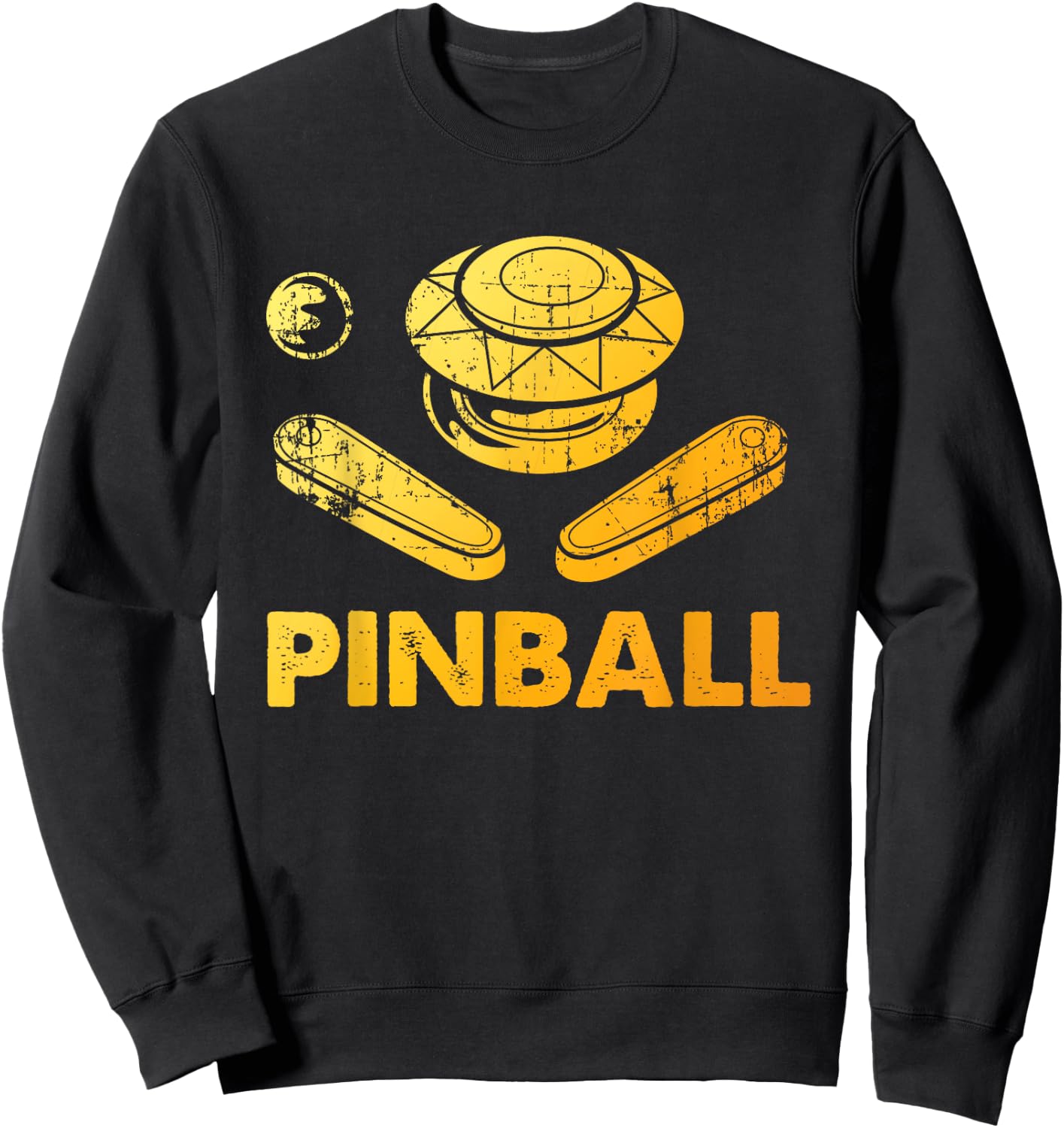 Cool Arcade Gaming Pinball Player Gift Men Women Vintage Pinball Funny Pinballer Machine Flipping Ball Lovers Sweatshirt - Sweatshirt | Black
