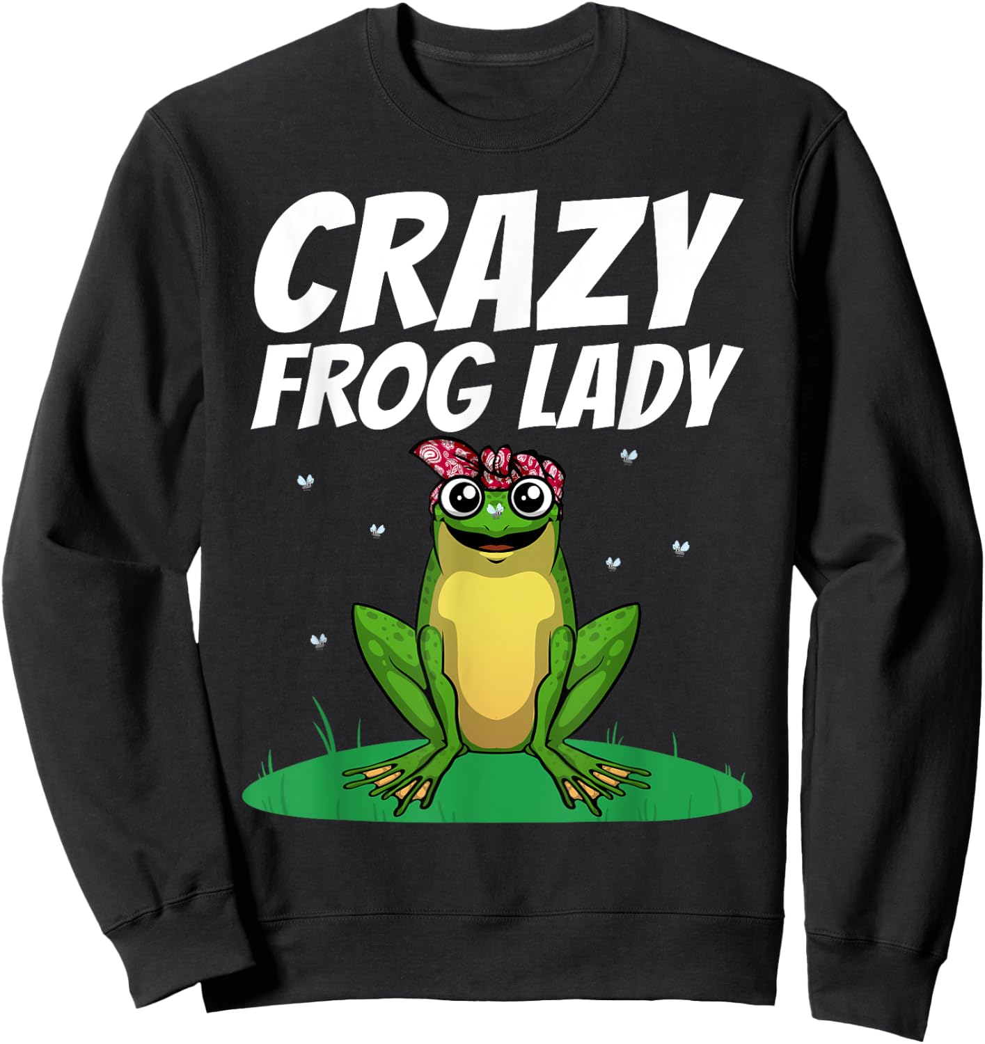 Funny Frog Gift Frog Lover Accessories & Stuff Women's Black Cute Frog Design Girls Teens Frog Amphibian Lover Sweatshirt - Sweatshirt | Black