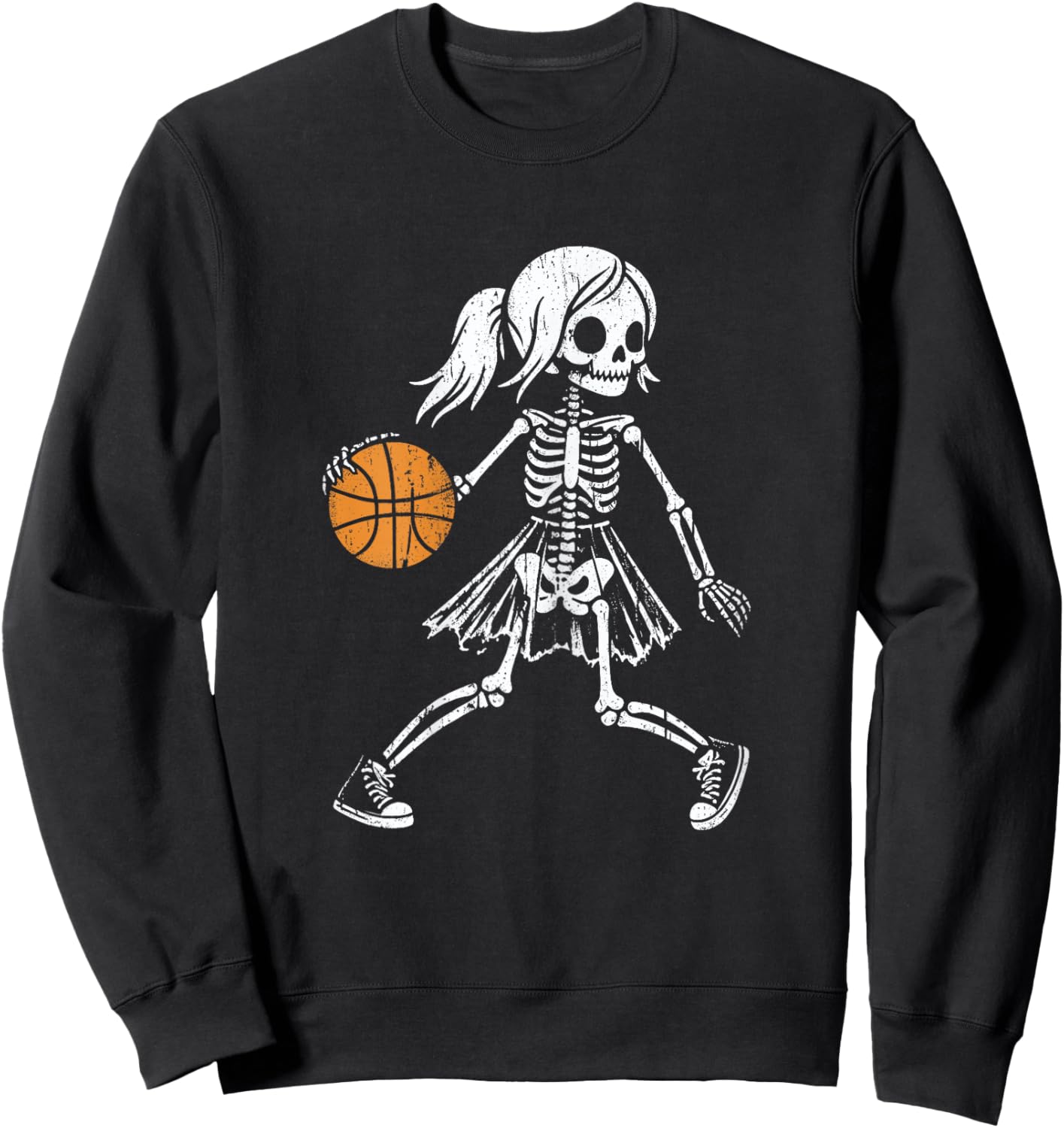 Spooky Basketball Skeletons Spooky Basketball Halloween Sweatshirt - Sweatshirt | Black