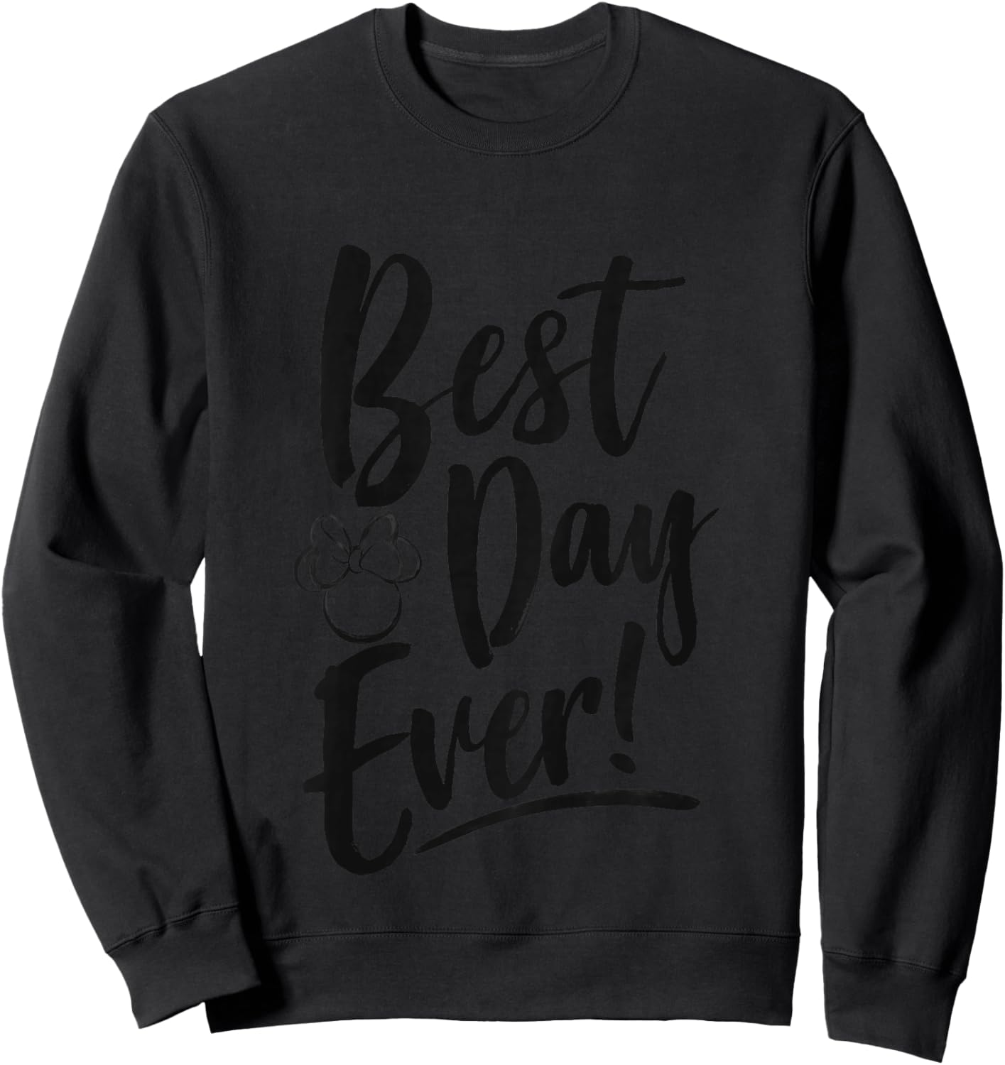 Kids Disney Minnie Mouse Best Day Ever! Small Head Outline Youth Sweatshirt - Sweatshirt | Black
