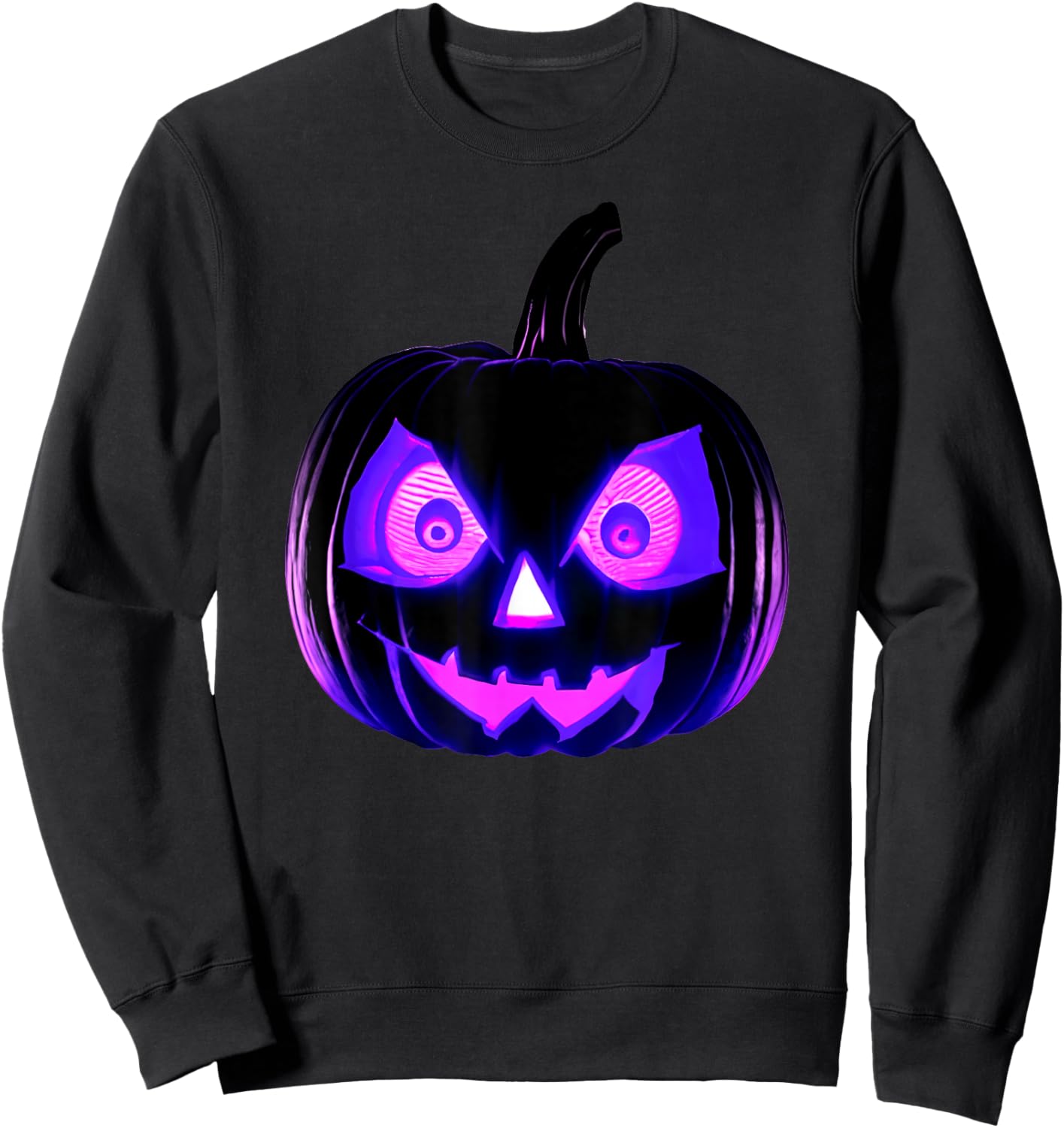 Scary Halloween Pumpkin Funny Design for Halloween Sweatshirt - Sweatshirt | Black