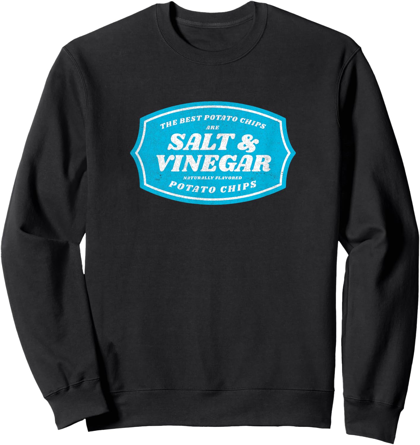 Retro Salt and Vinegar “The Best Chips” Vintage Style Sweatshirt - Sweatshirt | Black
