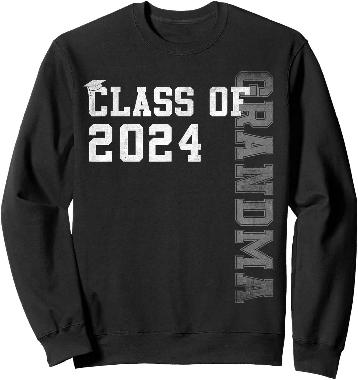 Grandma Senior 24 Proud Grandma Of A Class Of 2024 Graduate Sweatshirt - Sweatshirt | Black