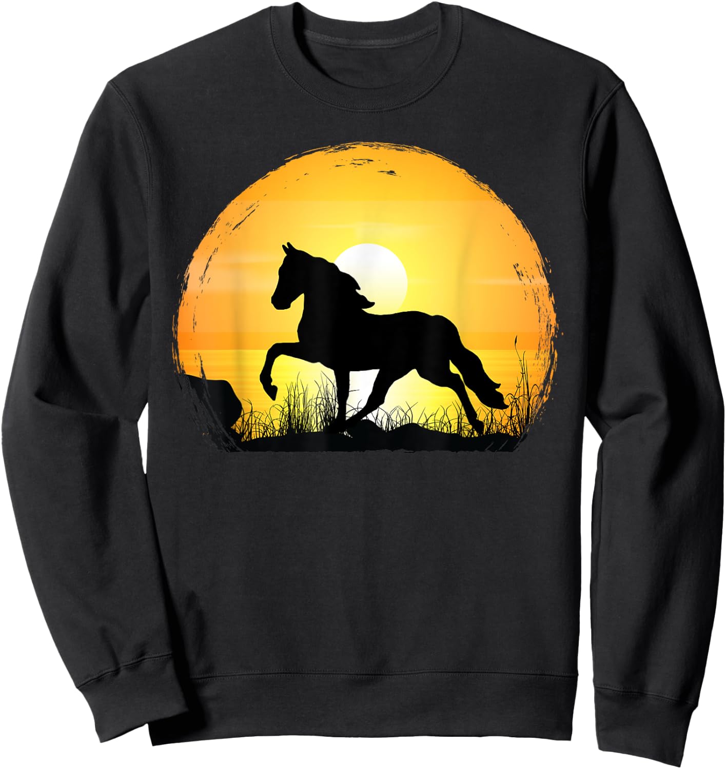 Sunset Horse Breed Silhouette - Tennessee Walker Sweatshirt - Sweatshirt | Black