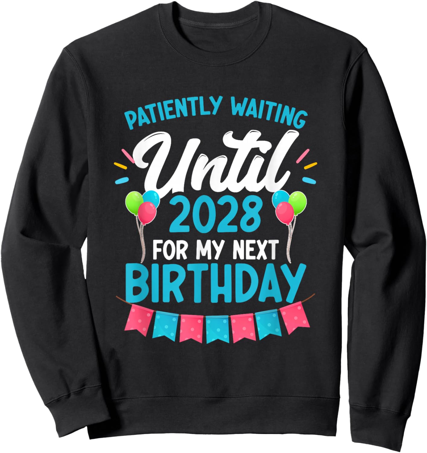 Waiting Until 2028 February 29th Party Leap Year Birthday Sweatshirt - Sweatshirt | Black