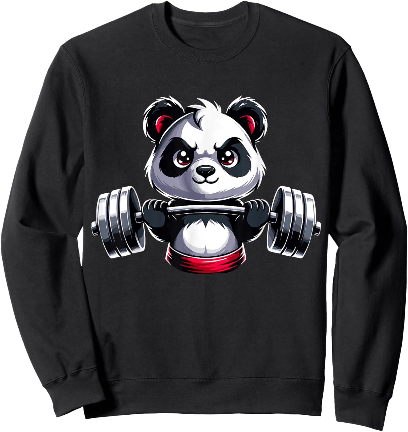Panda Workout Fitness Gym Bodybuilder Weightlifting Sweatshirt - Sweatshirt | Black
