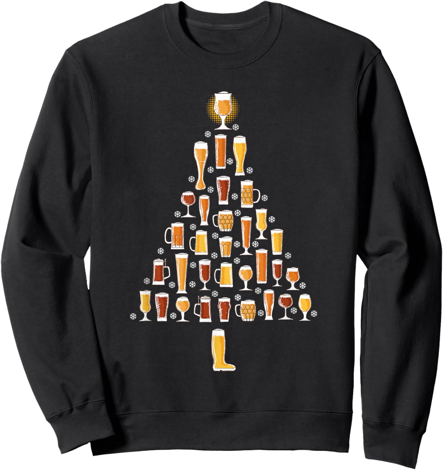 Beer Christmas Tree Men Women Beer Ugly Christmas Sweatshirt - Sweatshirt | Black