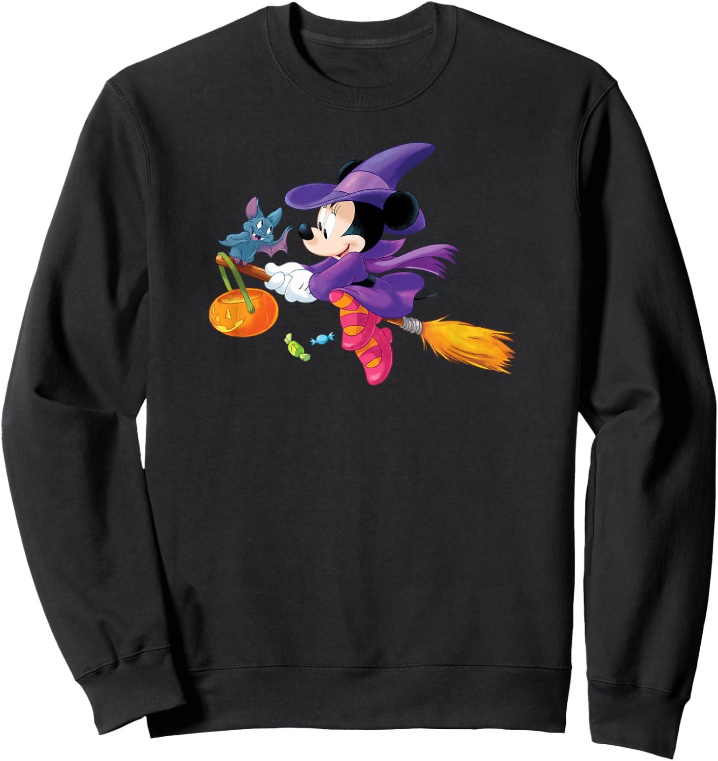 Disney Halloween Minnie Mouse Flying Witch Sweatshirt - Sweatshirt | Black