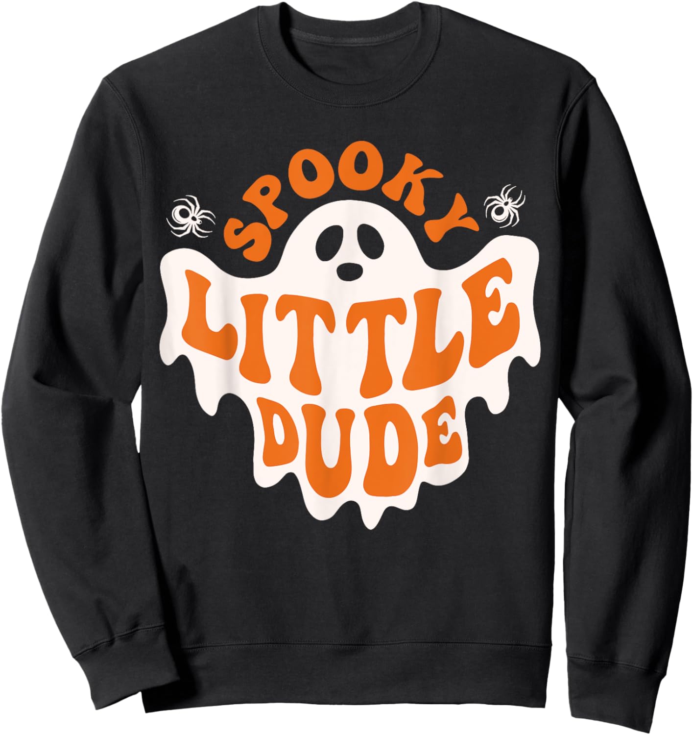 Spooky Little Dude Ghost Boo Halloween Toddler Boys Girls Sweatshirt - Sweatshirt | Black