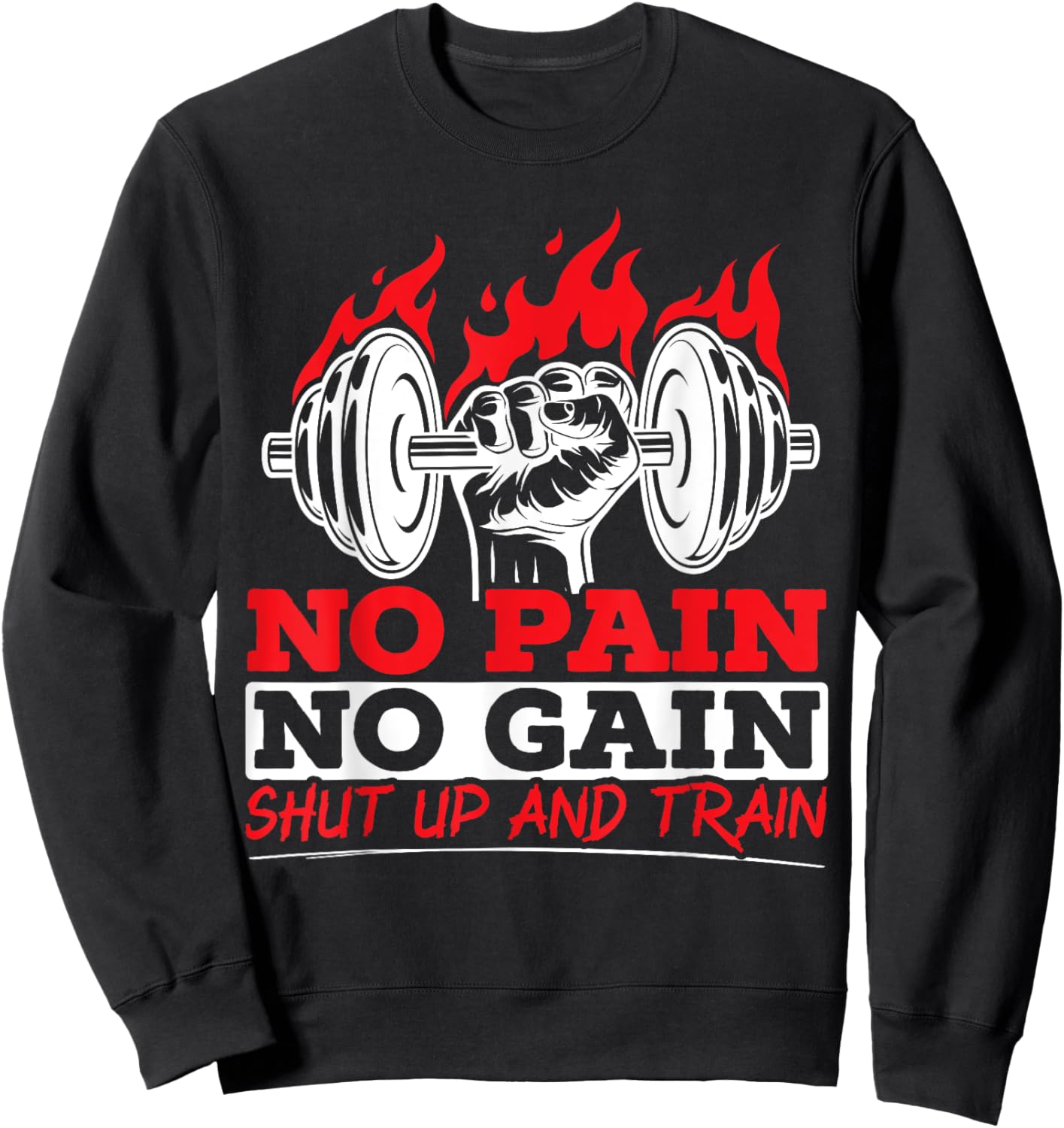 All Pain No Gains Gym Weightlifting Bodybuilding Fitness Sweatshirt - Sweatshirt | Black