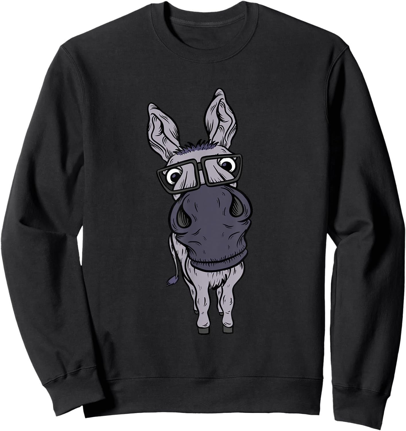 Funny Smart House Donkey Farm Horse Mule Pack Animal Donkey Sweatshirt - Sweatshirt | Black