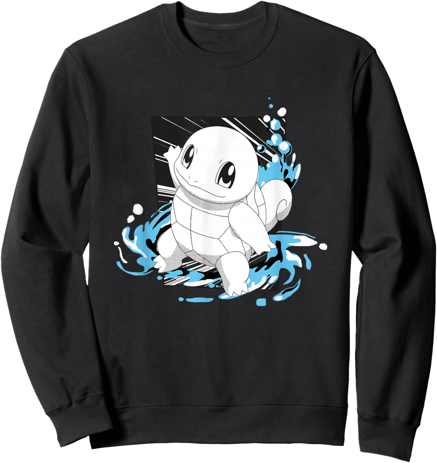 Pokémon Squirtle Splashing Water Manga Panel Sweatshirt - Sweatshirt | Black