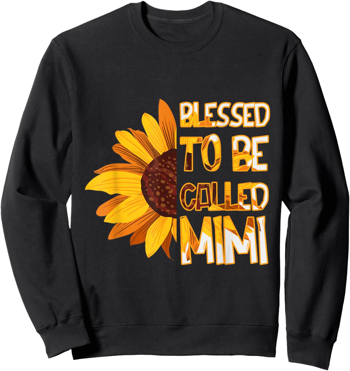 Mom Blessed To Be Called Mimi Flower Mothers Day Sweatshirt - Sweatshirt | Black