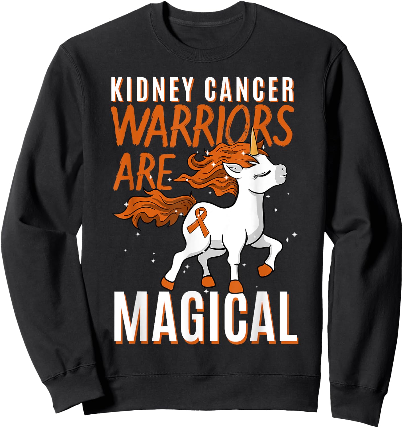 Kidney Cancer Awareness Supporter Warrior Unicorn Lover Gift Sweatshirt - Sweatshirt | Black