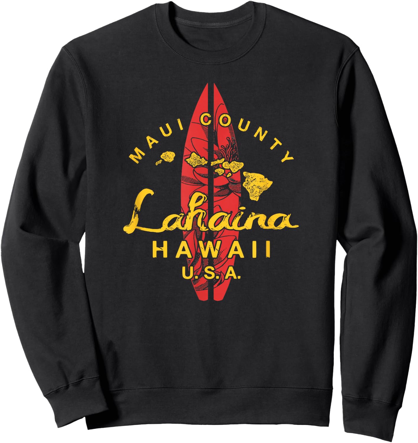 Lahaina Hawaii Maui Surfing Sweatshirt - Sweatshirt | Black