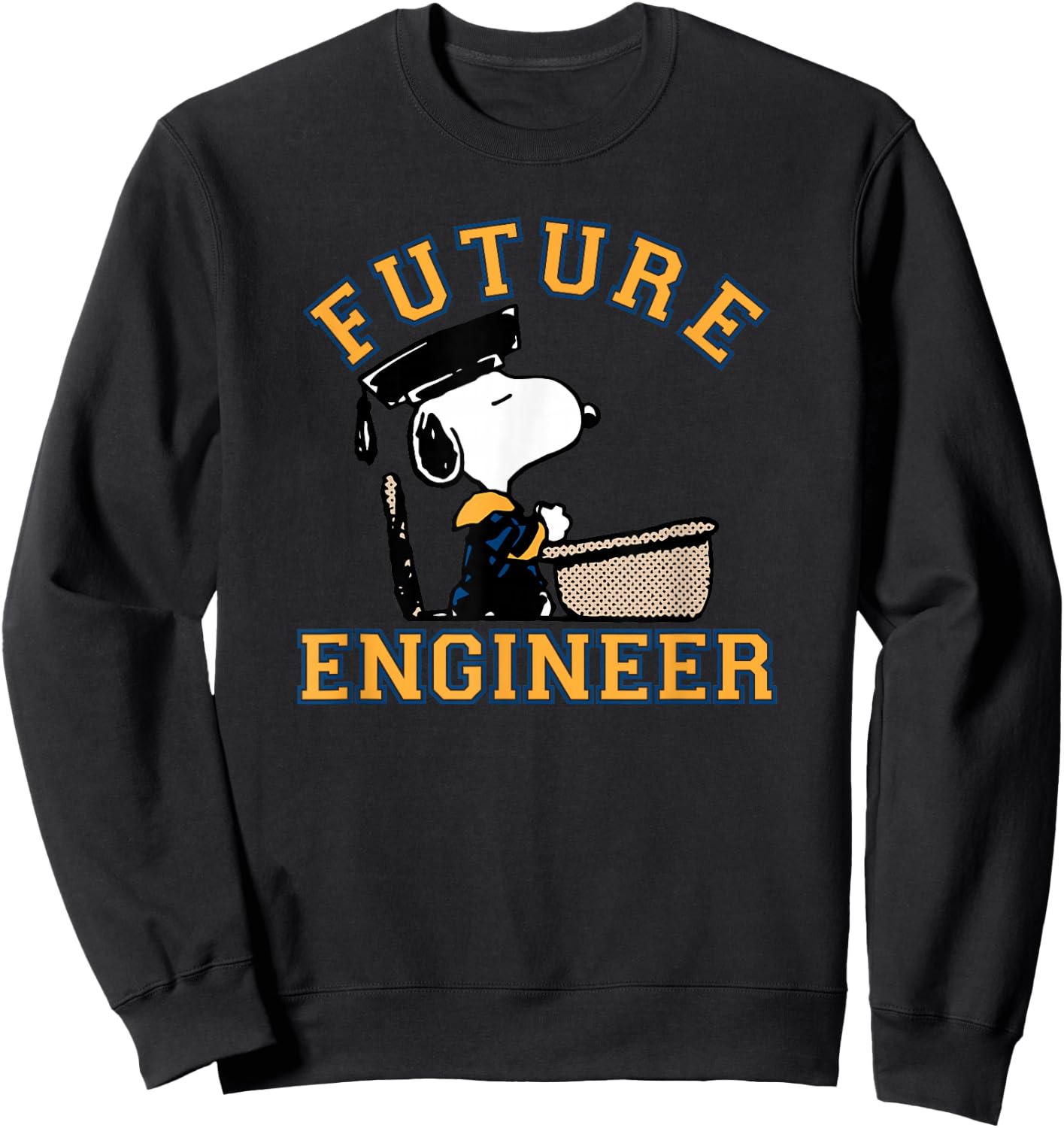 Peanuts Graduation Future Engineer Snoopy Sweatshirt - Sweatshirt | Black