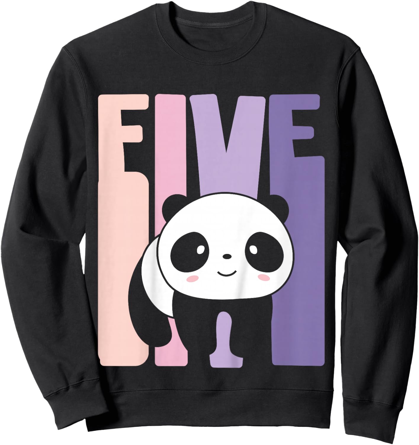 5 Year Old Cute Panda Birthday Girl 5th B-day Sweatshirt - Sweatshirt | Black