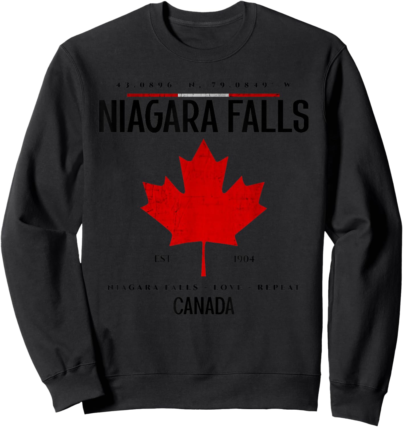 Niagara Falls Souvenir Canadian Flag Sweatshirt - Sweatshirt | Black