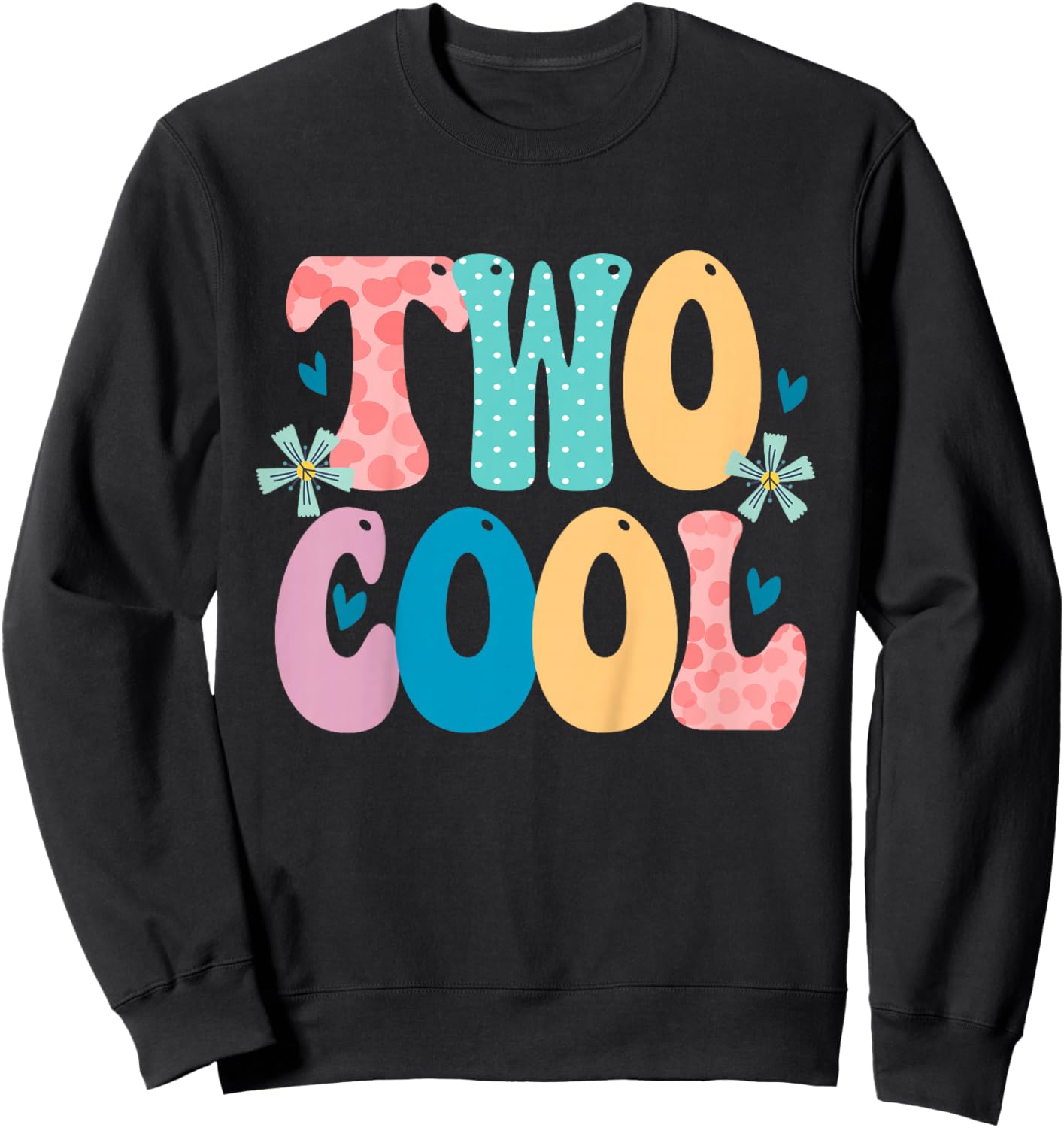 2 Year Old Girl Gifts Two Cool 2nd Birthday Second BDay Sweatshirt - Sweatshirt | Black
