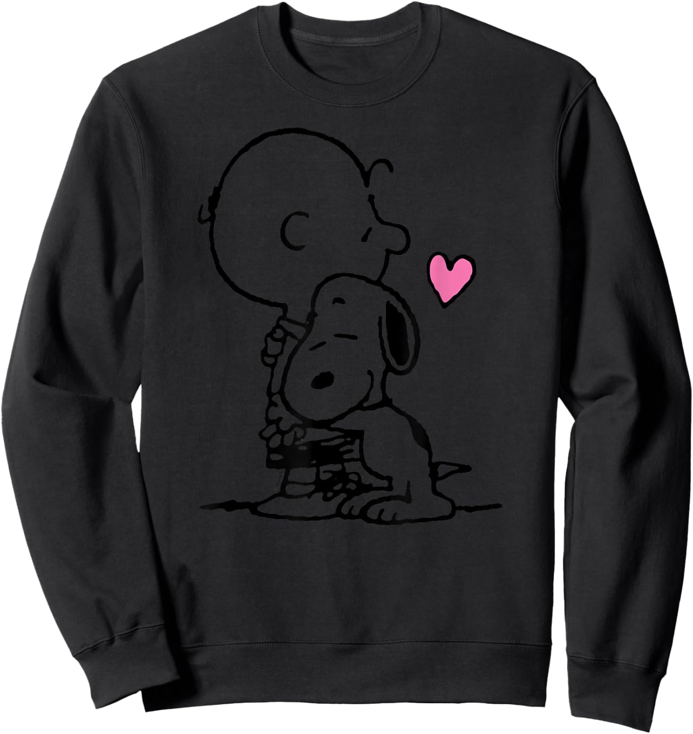 Snoopy Charlie Hug Sweatshirt - Sweatshirt | Black