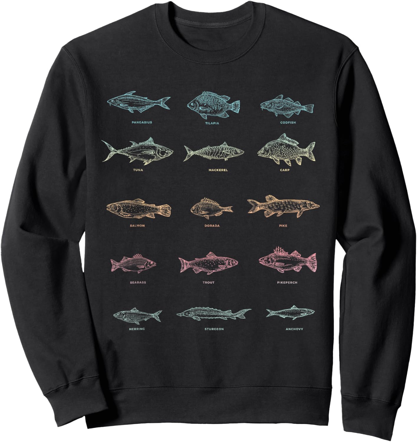 Fishing Men Boys Gift Fish Fishermen Hobby Lake Fishing Sweatshirt - Sweatshirt | Black