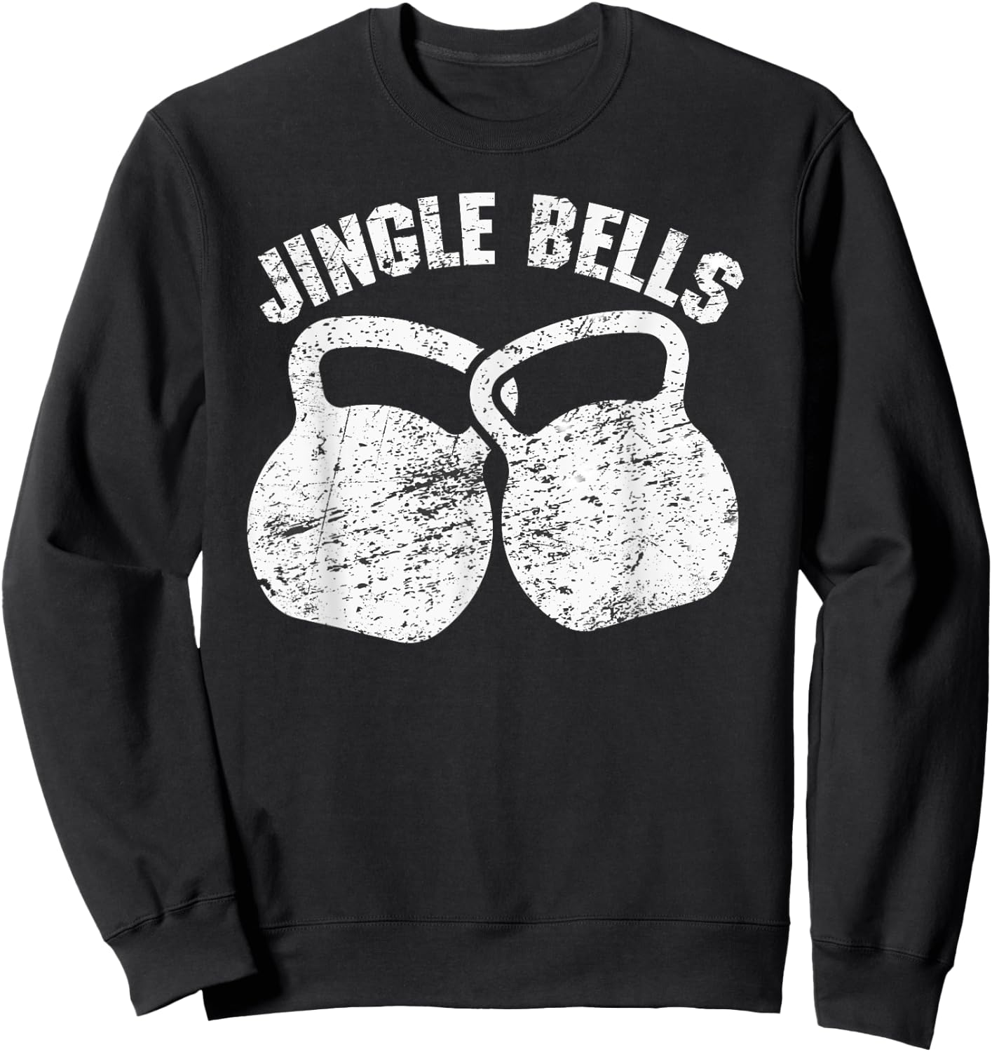Funny Kettlebell T Shirt Christmas Jingle Bells workout Sweatshirt - Sweatshirt | Black
