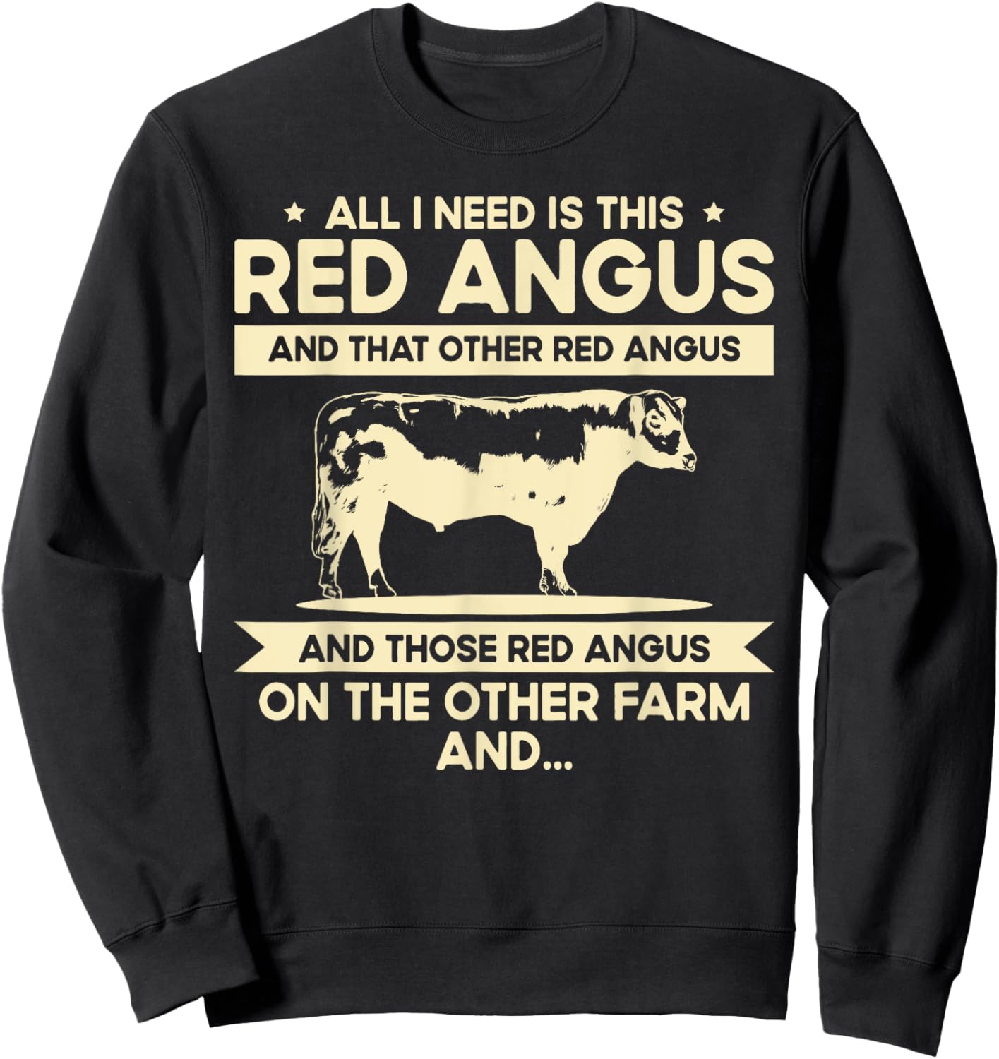 I Need This Cow Breeder - Cattle Farmer Red Angus Sweatshirt - Sweatshirt | Black