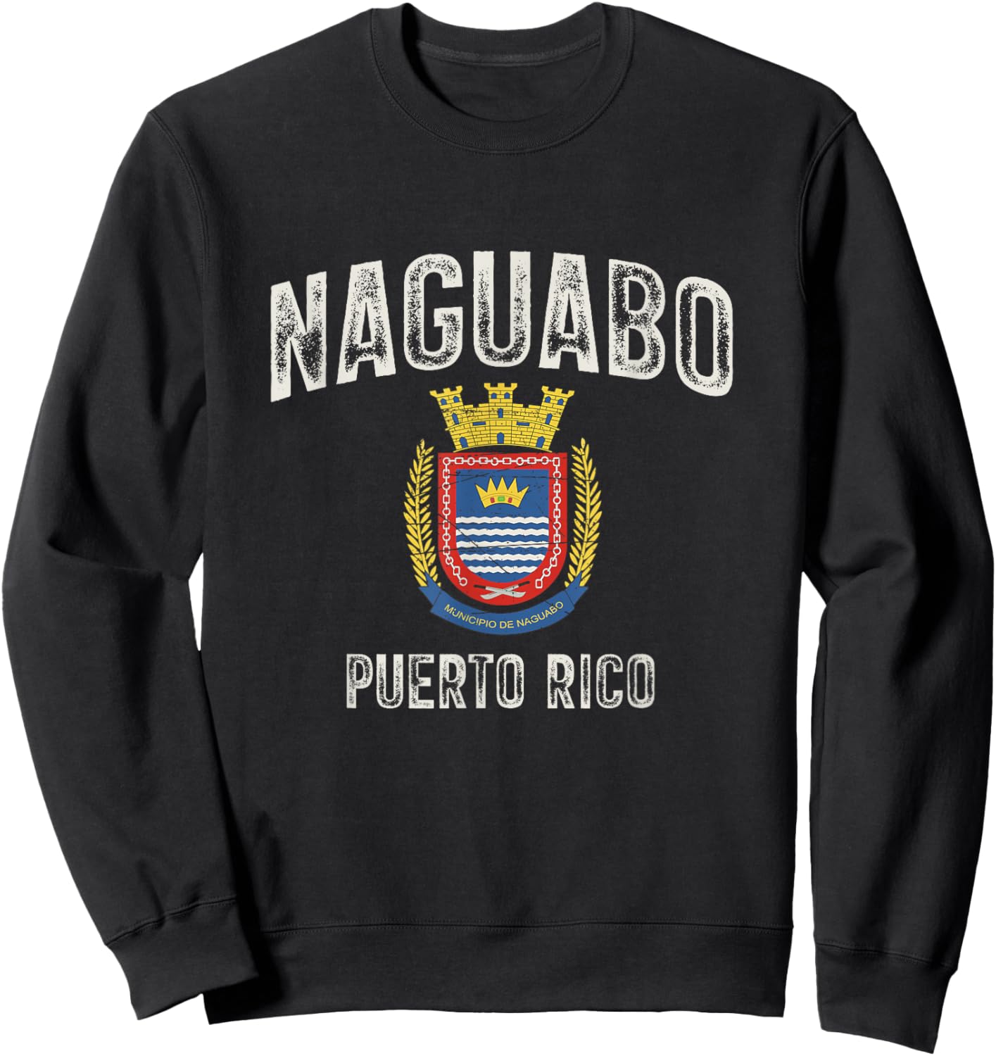 Naguabo City in Puerto Rico, Naguabo Armorial Sweatshirt - Sweatshirt | Black