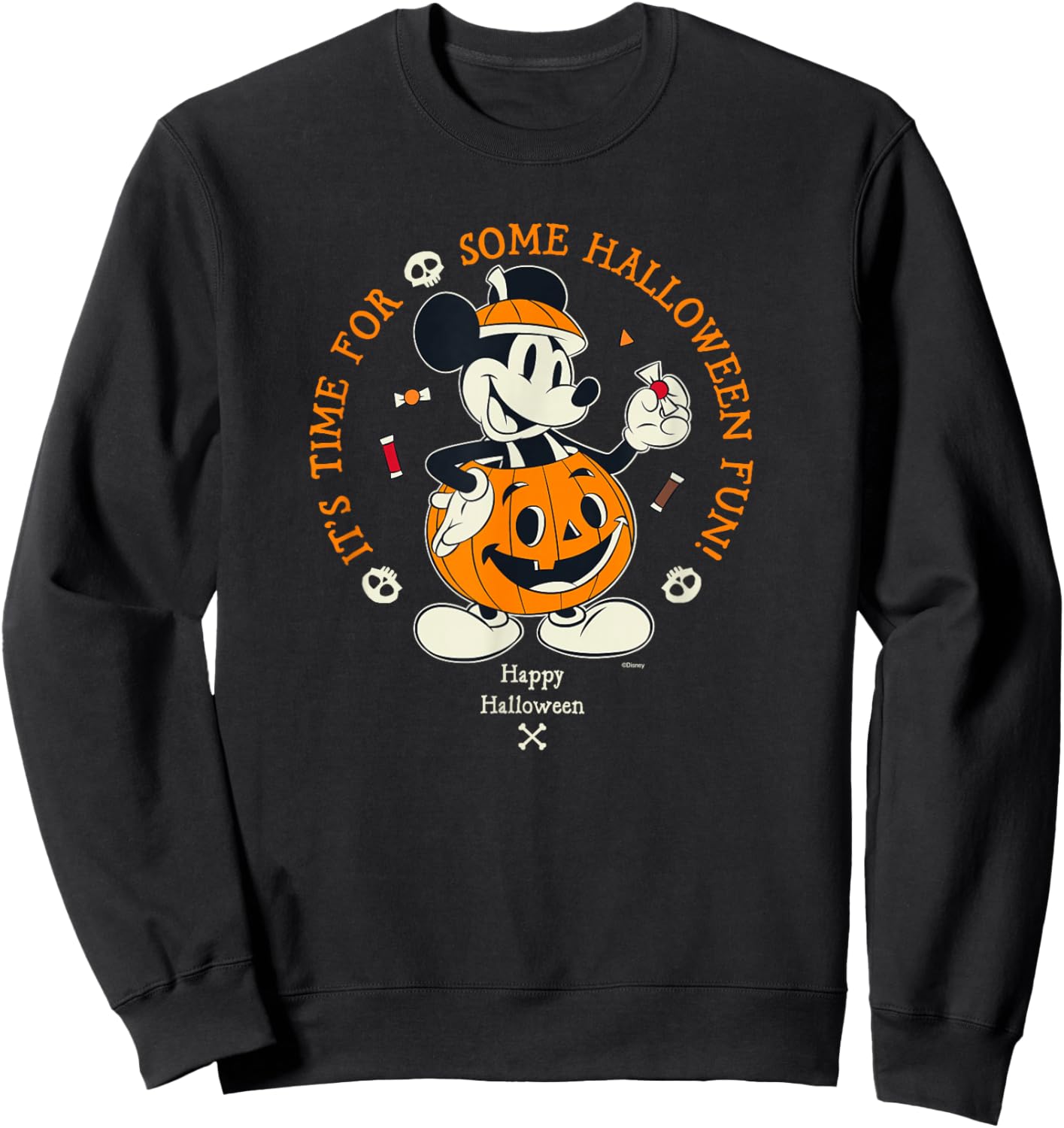 Disney Mickey Mouse Time for Halloween Fun Pumpkin Costume Sweatshirt - Sweatshirt | Black