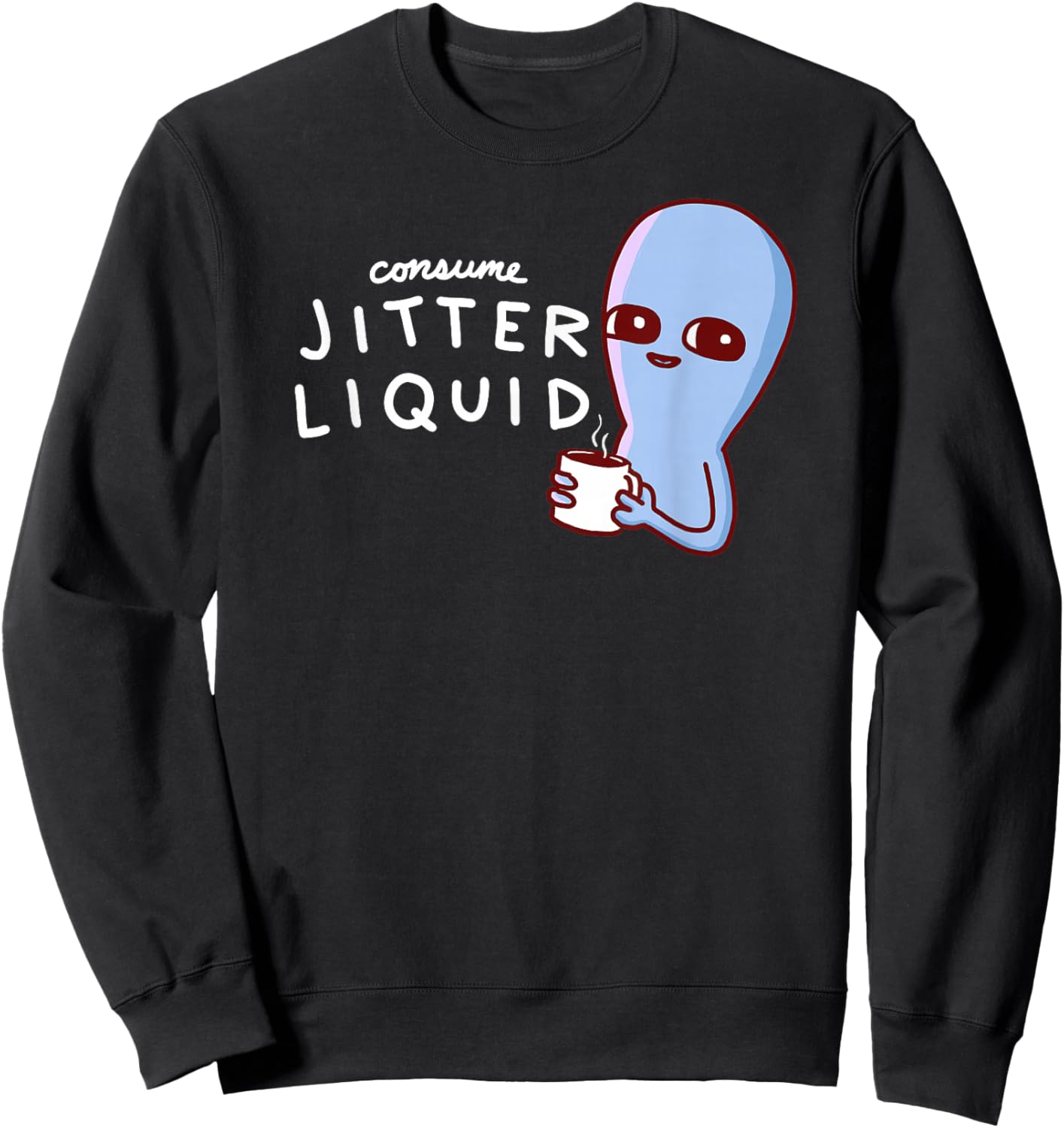 Threadless Nathan W. Pyle Jitter Liquid Graphic Sweatshirt - Sweatshirt | Black