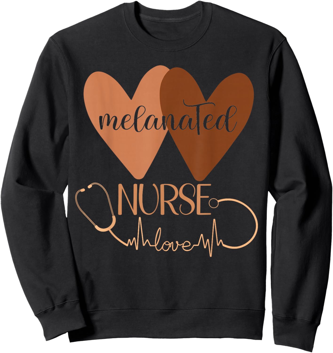Black Nurse Melanated Woman Black History Month Nursing Crew Sweatshirt - Sweatshirt | Black