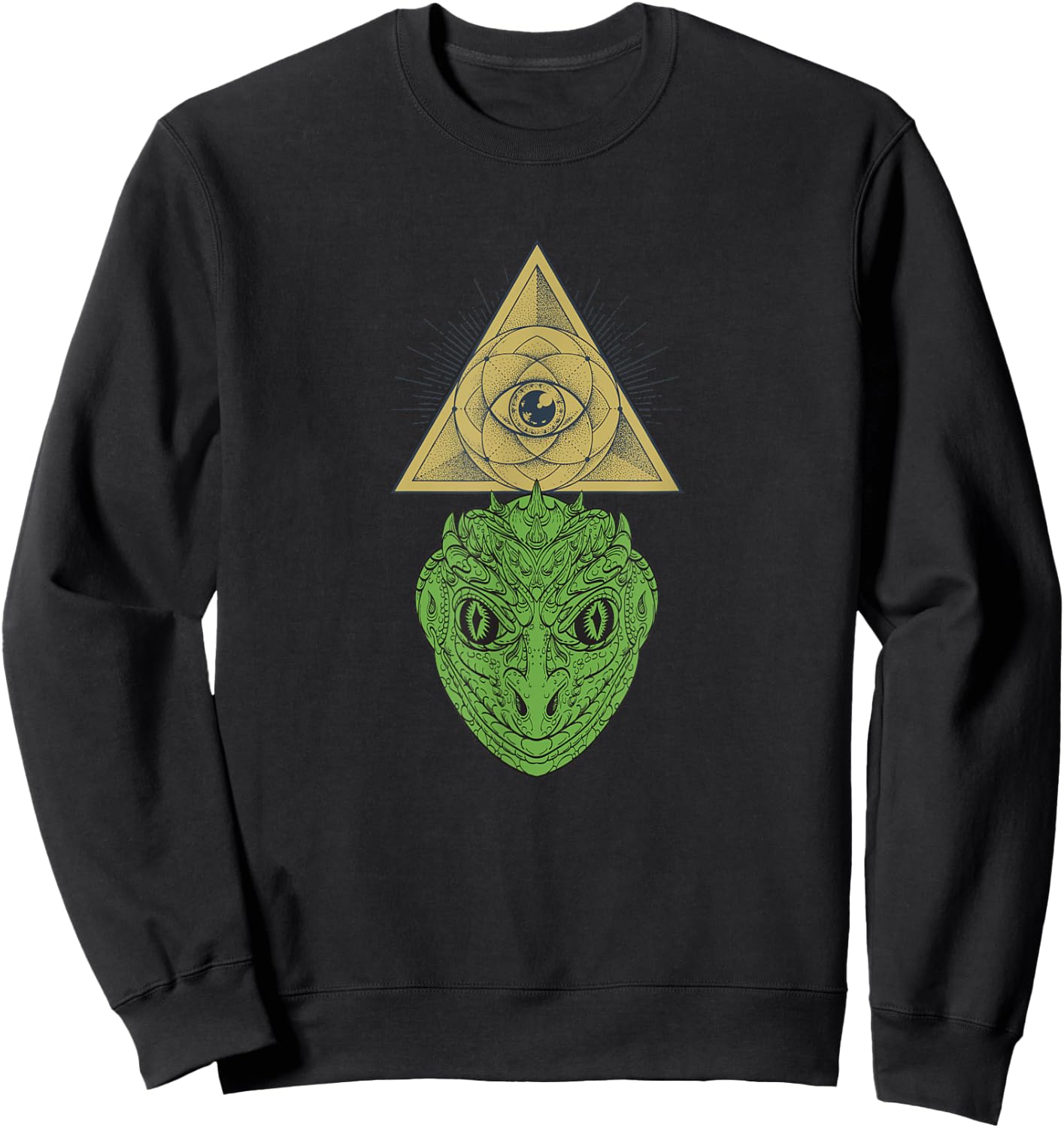 Reptilian Illuminati Conspiracy Theory Sweatshirt - Sweatshirt | Black