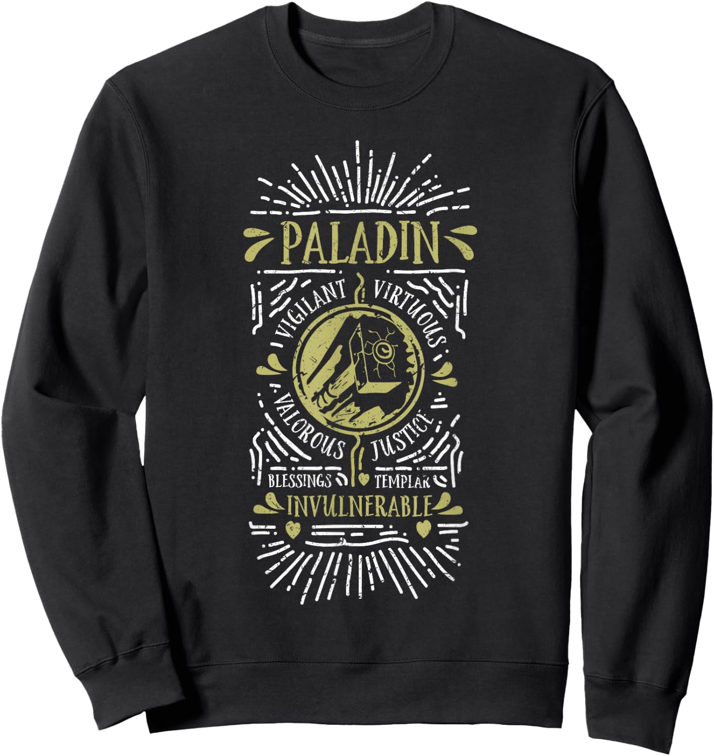 Wow Paladin Role Playing Gamer Sweatshirt - Sweatshirt | Black