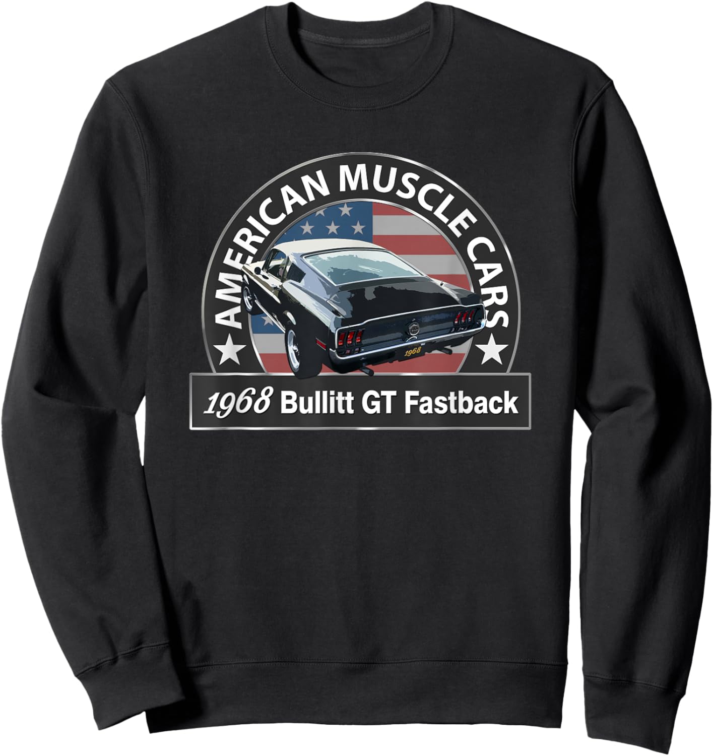 1968 Bullitt Gt Fastback, American Muscle Cars, Classic Cars Sweatshirt - Sweatshirt | Black