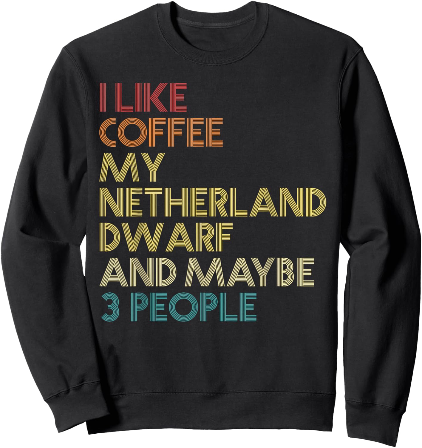 Netherland Dwarf Rabbit Owner Coffee Lover Vintage Retro Sweatshirt - Sweatshirt | Black