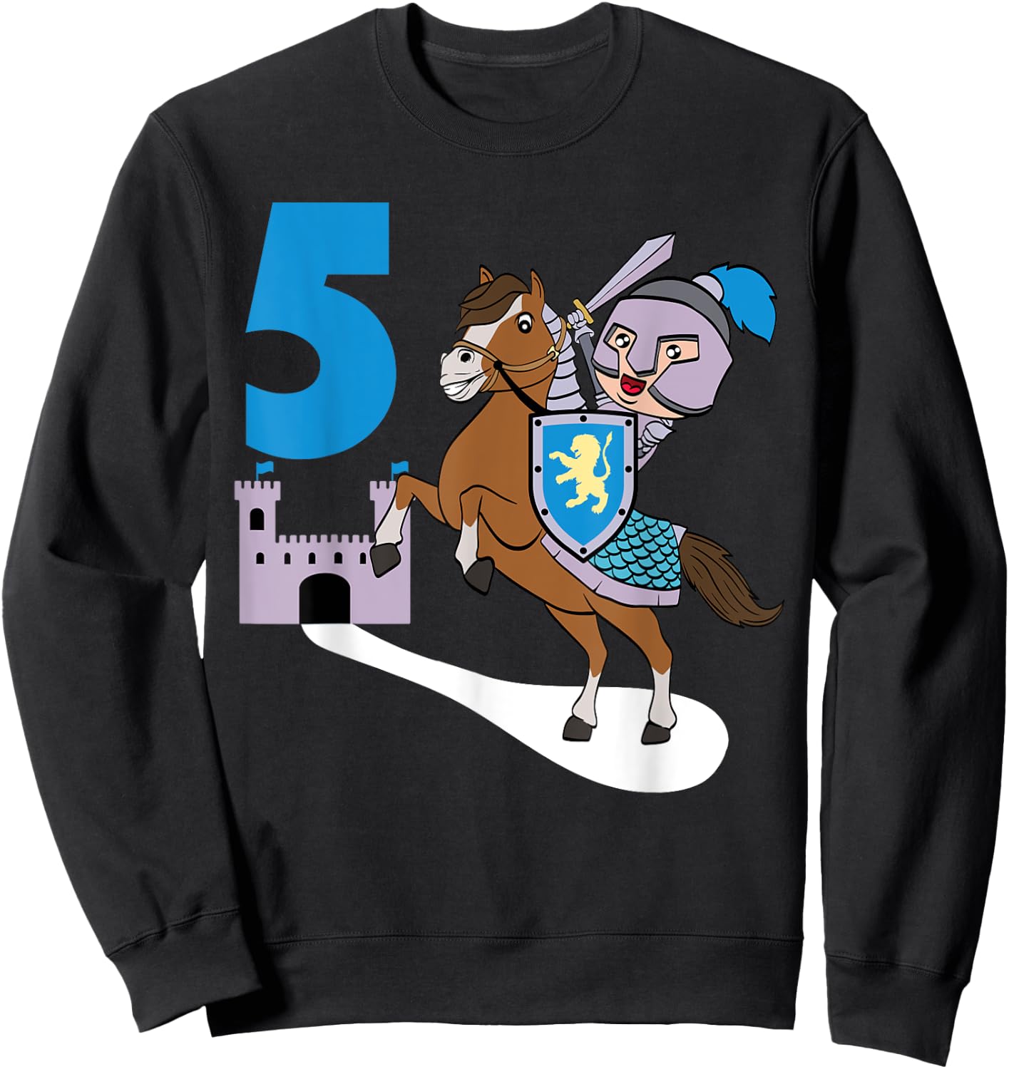 Children's Knight 5th Birthday Castle Castle Armor Medieval Sweatshirt - Sweatshirt | Black