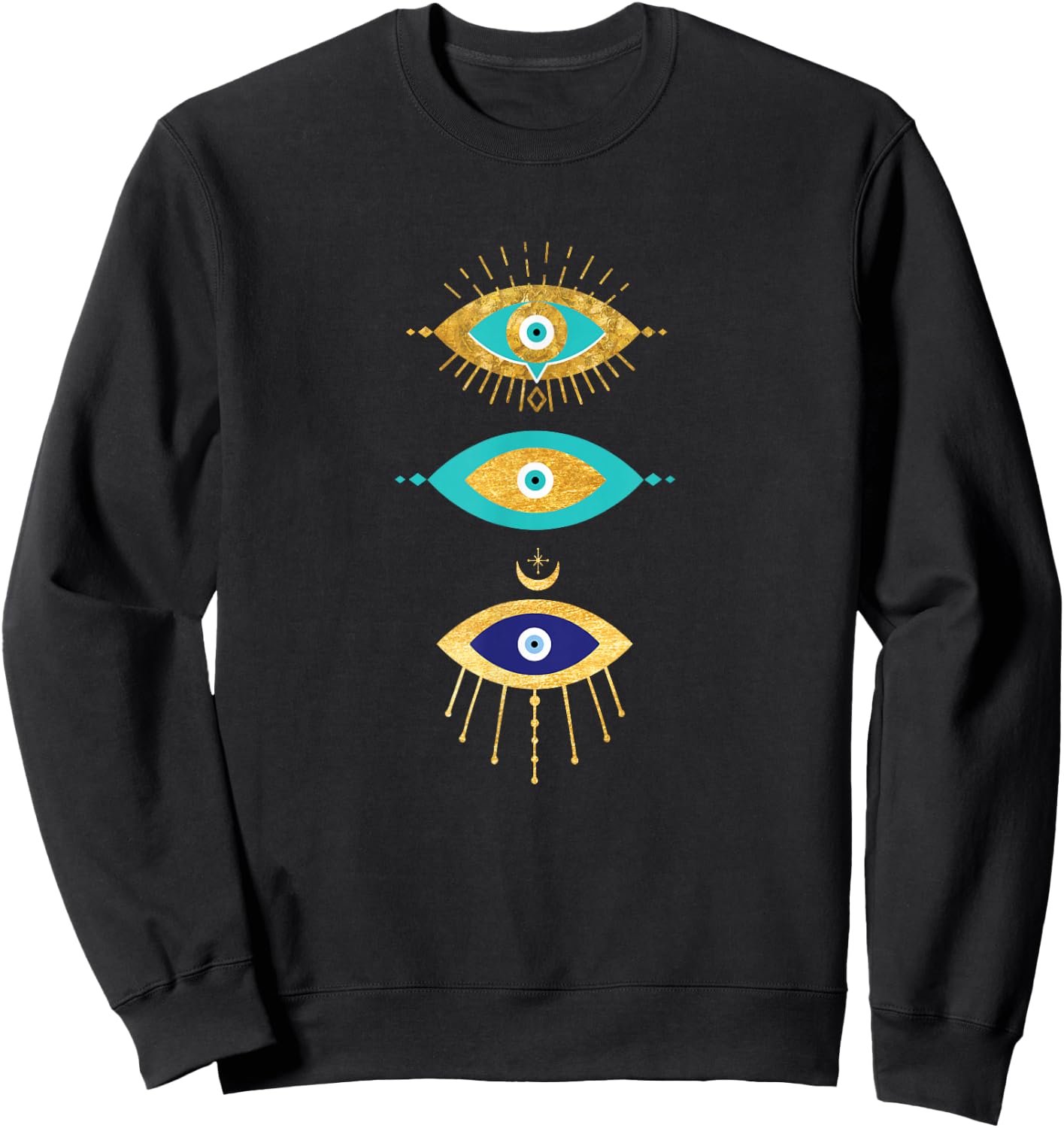Third Eye All Seeing Spiritual Gift Apparel Evil Eye Curse Protection , Teen Girls & Teens, Black, Short Sleeve, Classic Fit, Small Sweatshirt - Sweatshirt | Black